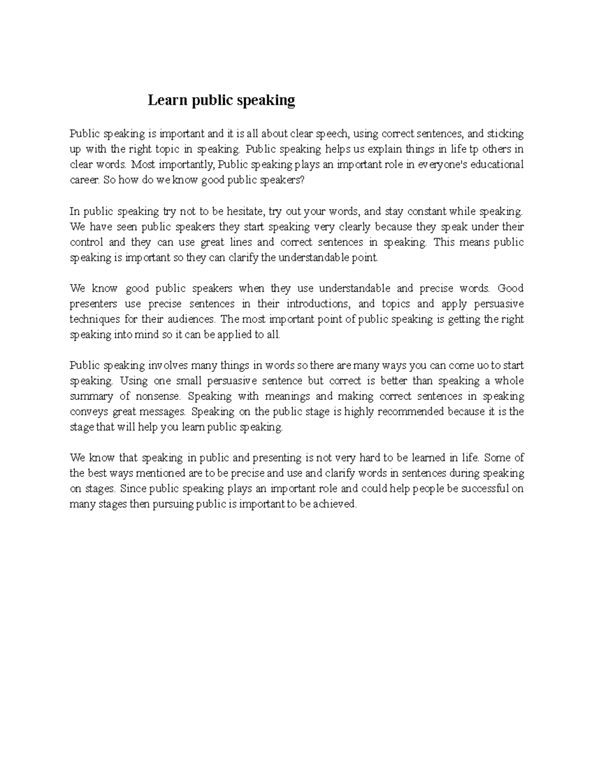 Guide to public speaking - Learn public speaking Public speaking is ...
