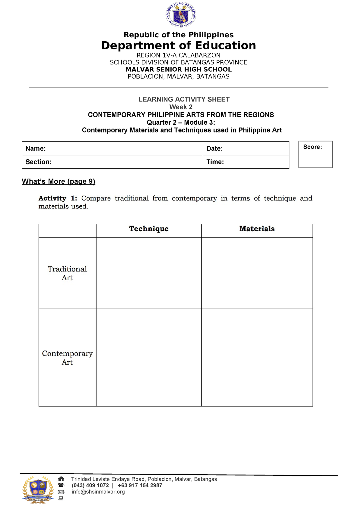 Quarter 2 Week 3 Las Cpar - Republic Of The Philippines Department Of ...