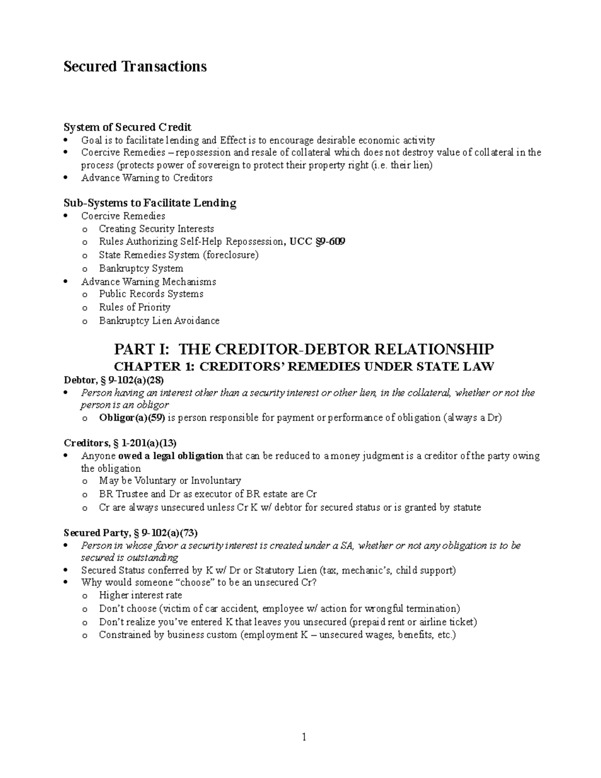 Secured Txns Outline - Lecture Notes 1-35 - Secured Transactions System ...