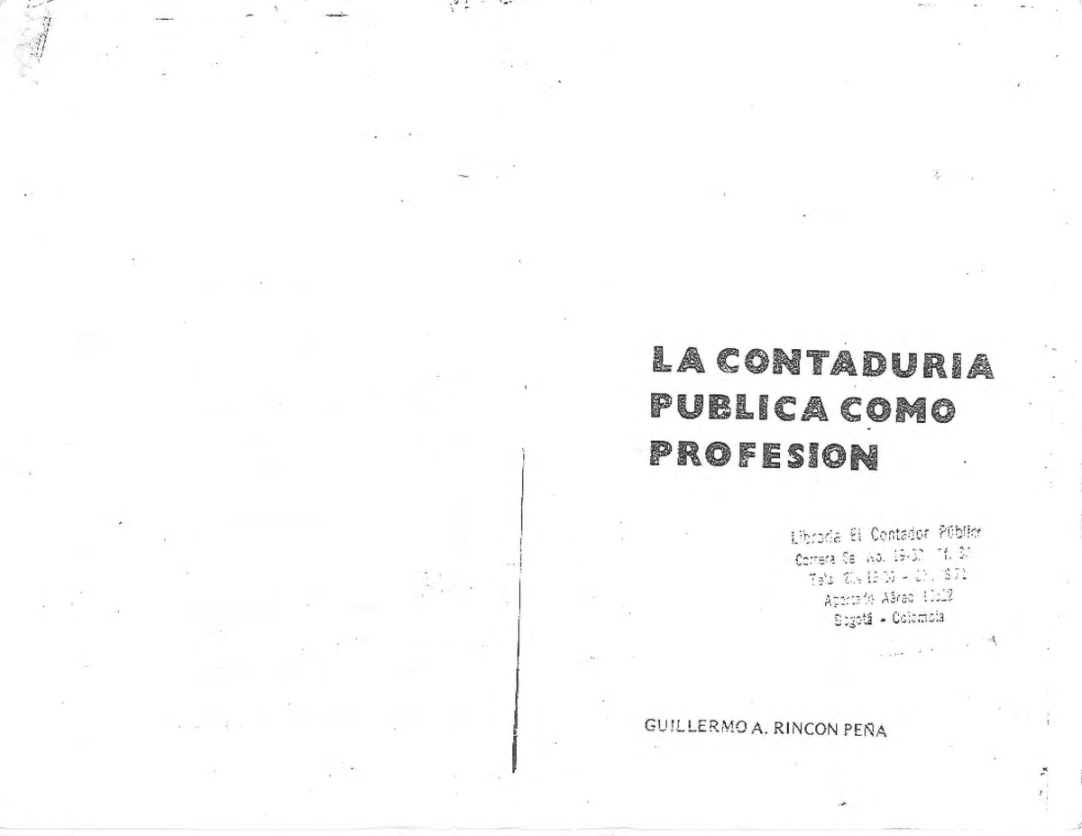 1 LA CP COMO Profesion Guillermo Rincón - Introduccion A La Contaduria