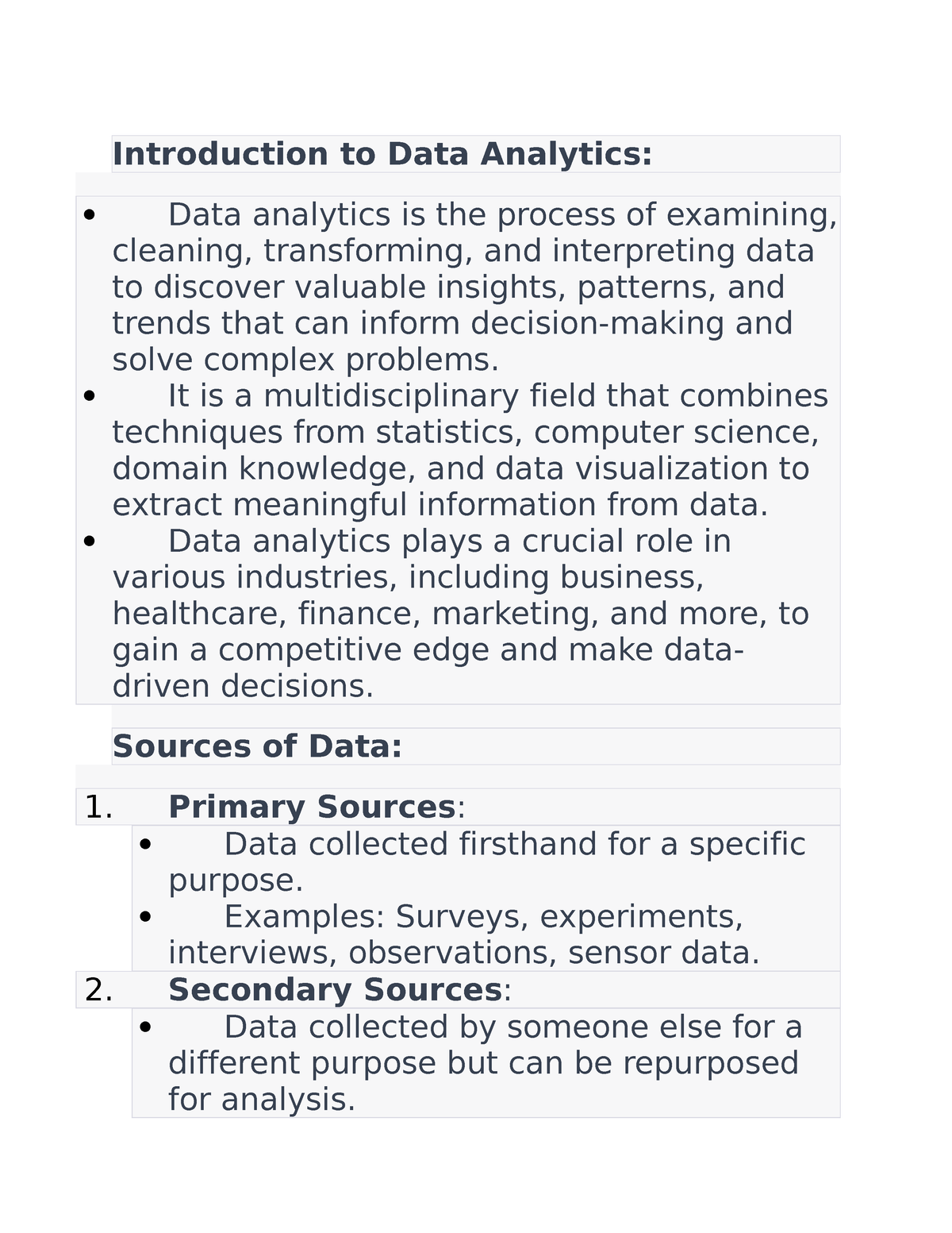 peer graded assignment introduction to data analytics