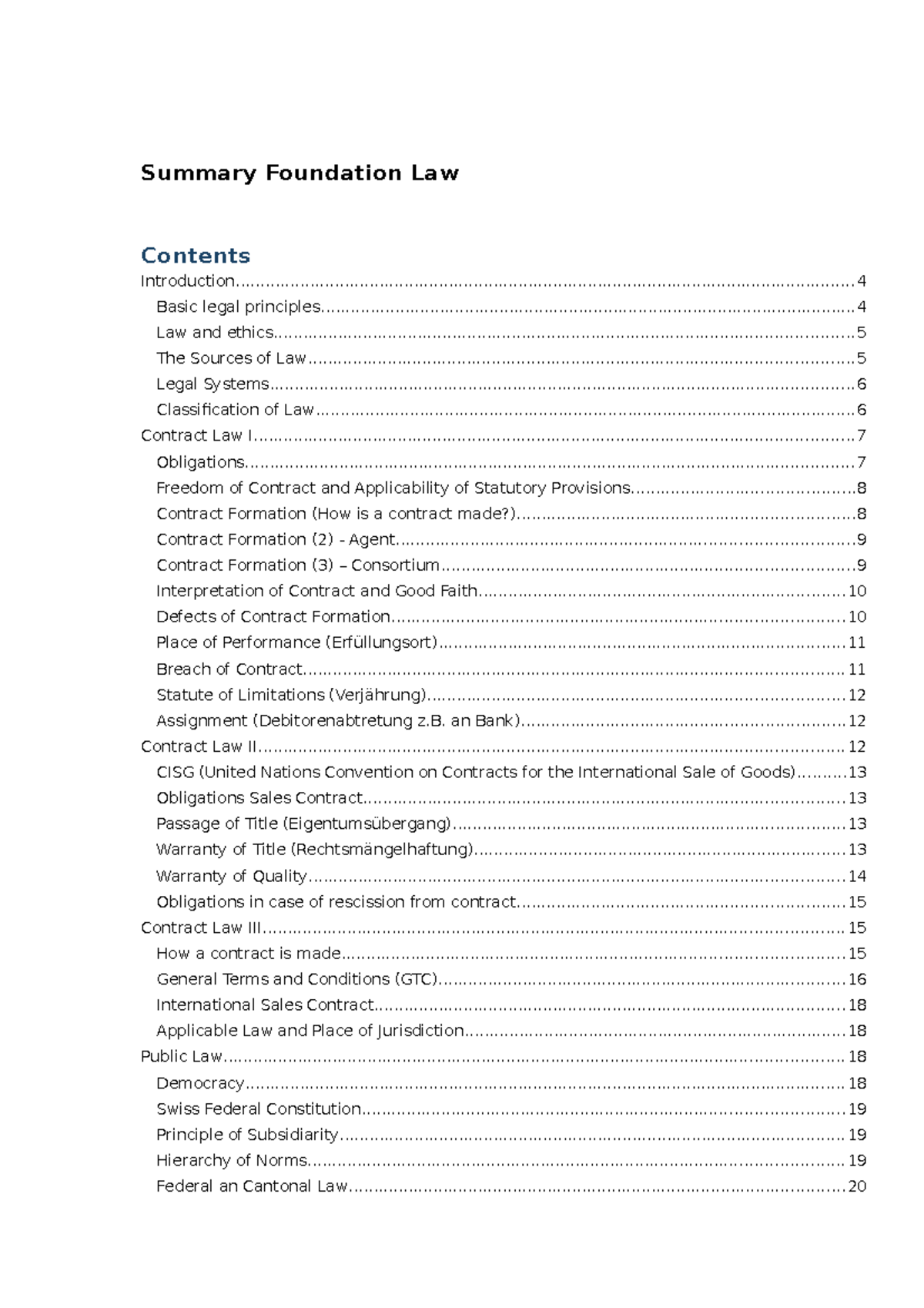 Summary Foundation Law Studocu