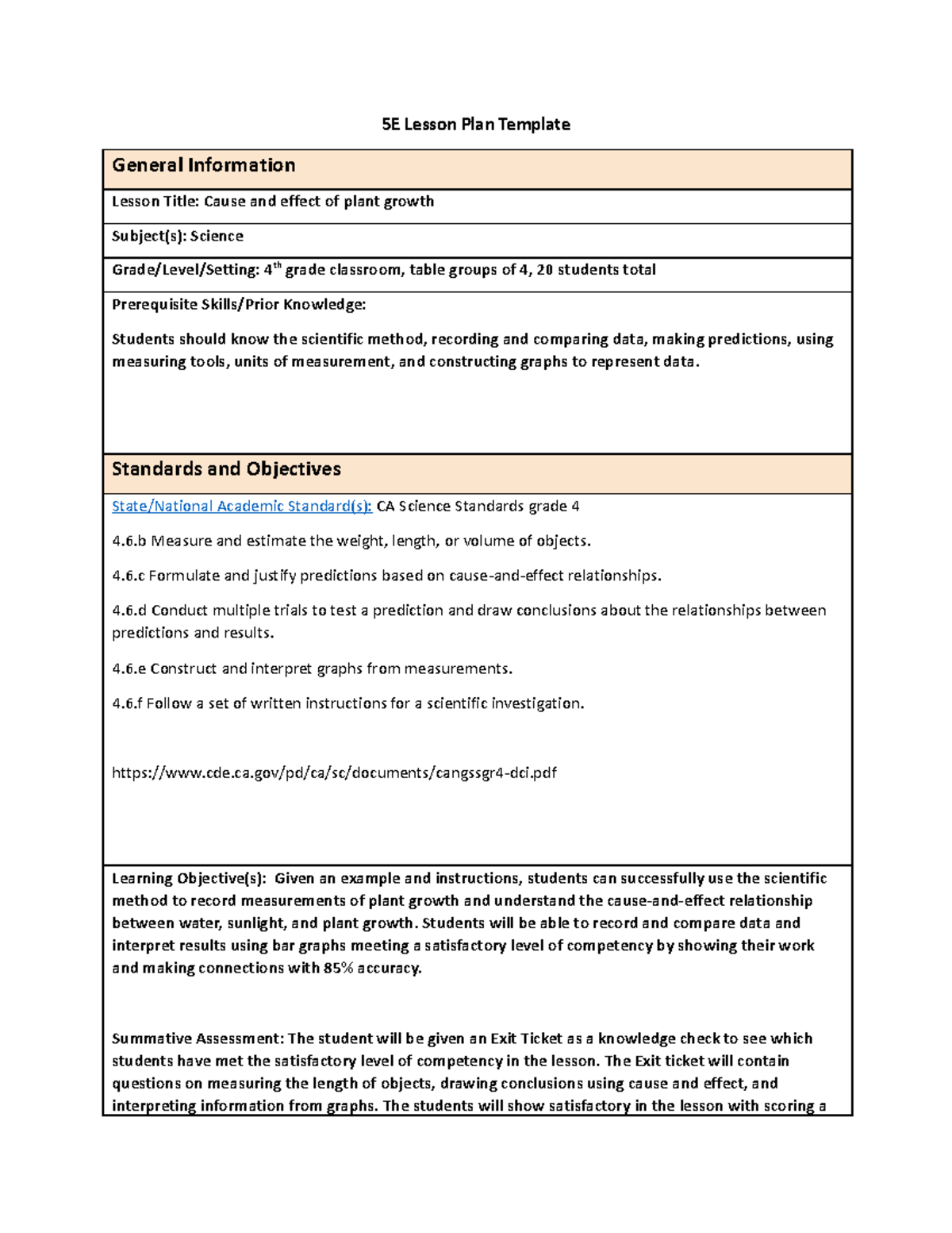 WGU 5E Lesson Plan c108 (1) 5E Lesson Plan Template General