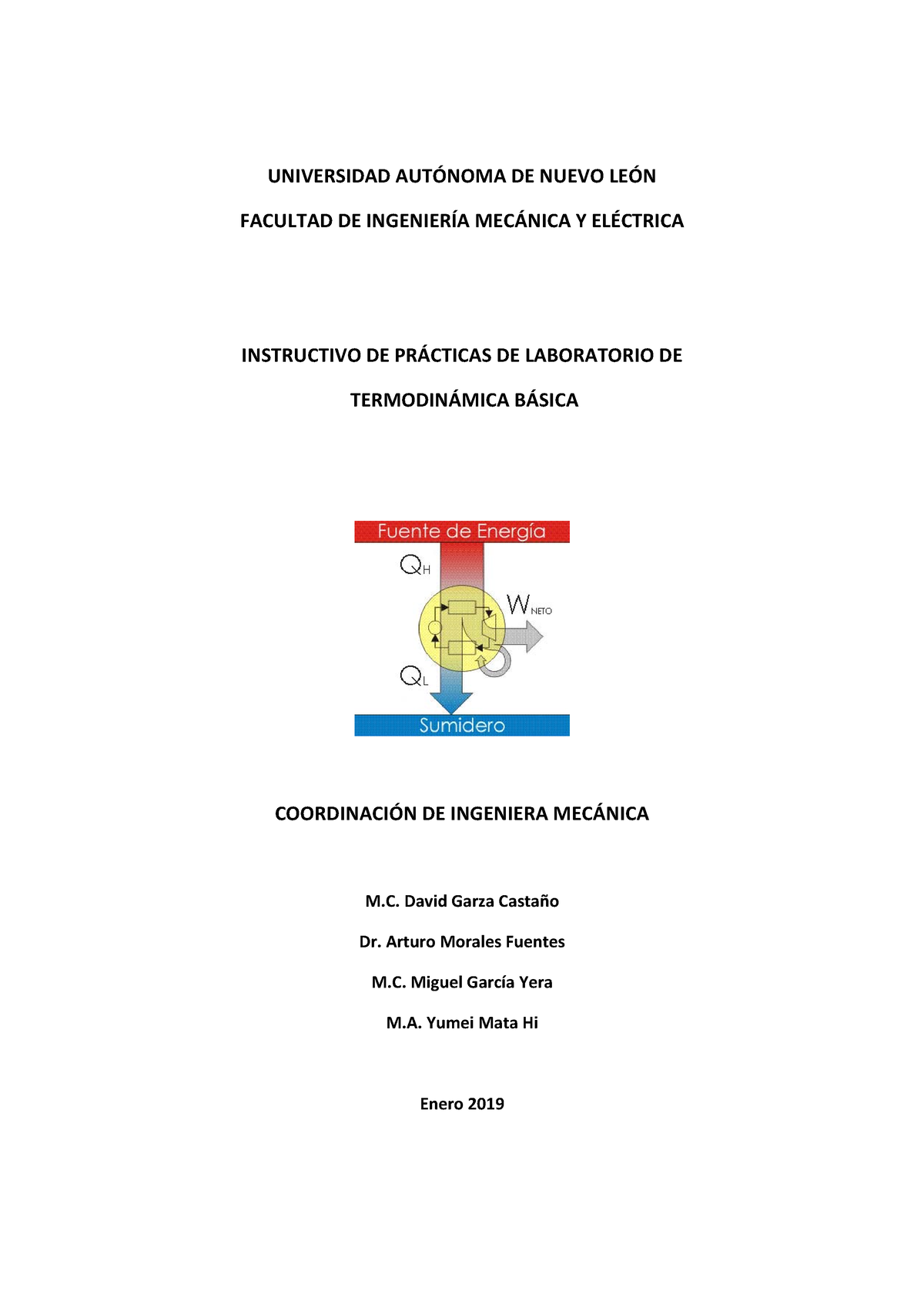 Laboratorio De Termodinamica Basica Universidad Autnoma De Nuevo Len Facultad De