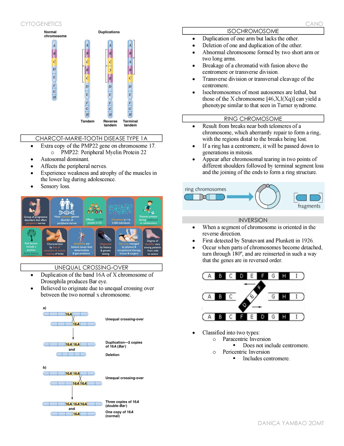 Cytogenetics 13-15 - Cytogenetic Notes For Medical Technology Students ...