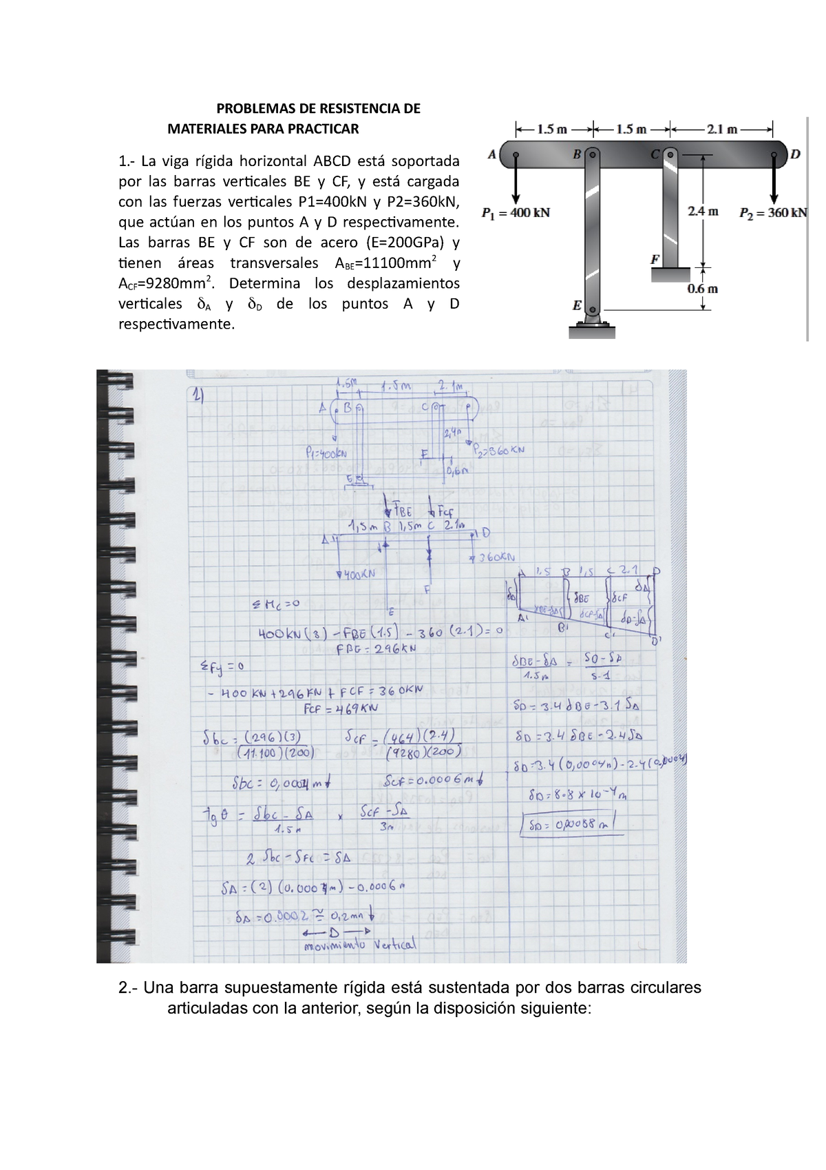 2.- Problemas DE Resistencia DE Materiales PARA Practicar-1 ...