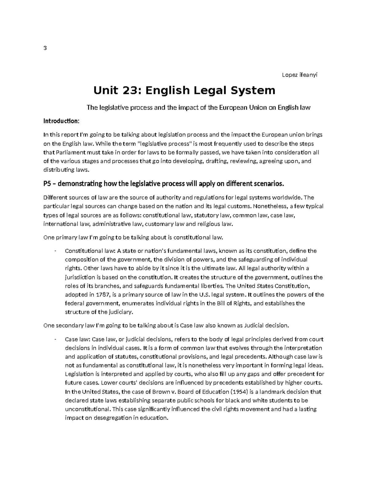 unit 23 english legal system assignment 2