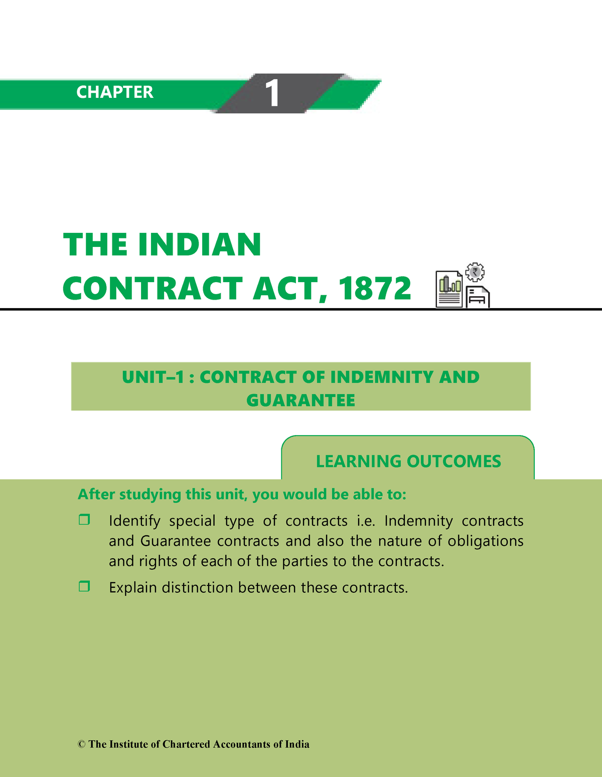 Unit 1 Contract Of Indemnity And Guarantee - LEARNING OUTCOMES THE ...