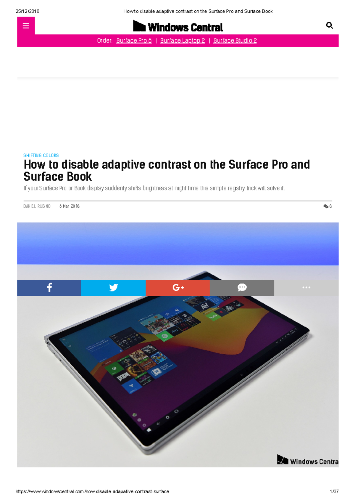 How to disable adaptive contrast on the Surface Pro and Surface Book ...