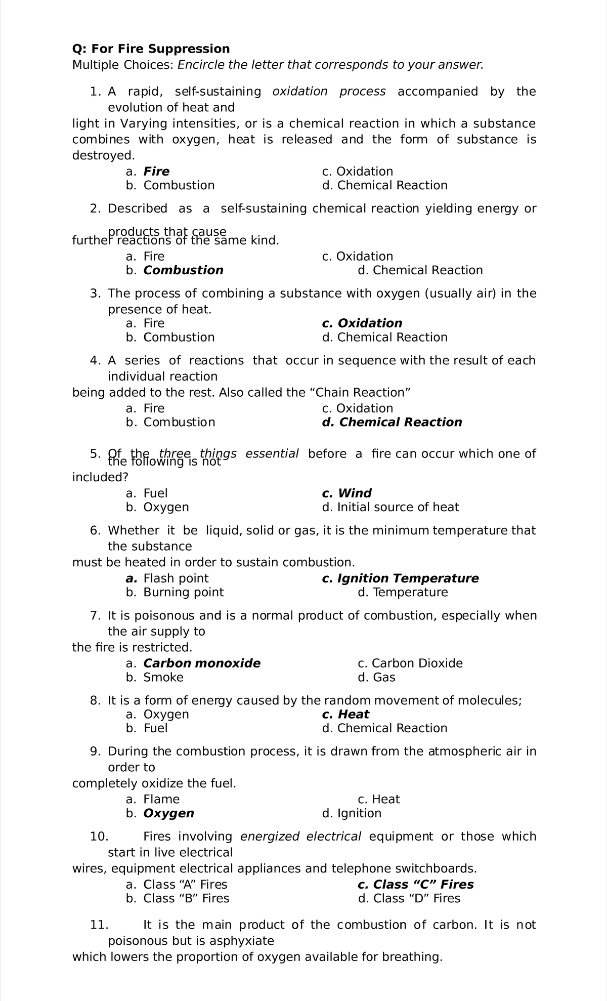 Pdf-questionaire-for-foe-with-key-answers compress - Q: For Fire ...