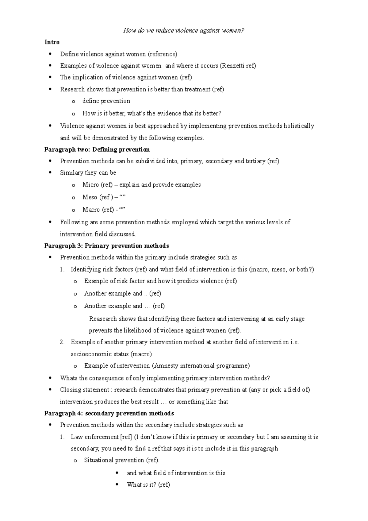 Reducing violence against women plan - How do we reduce violence ...