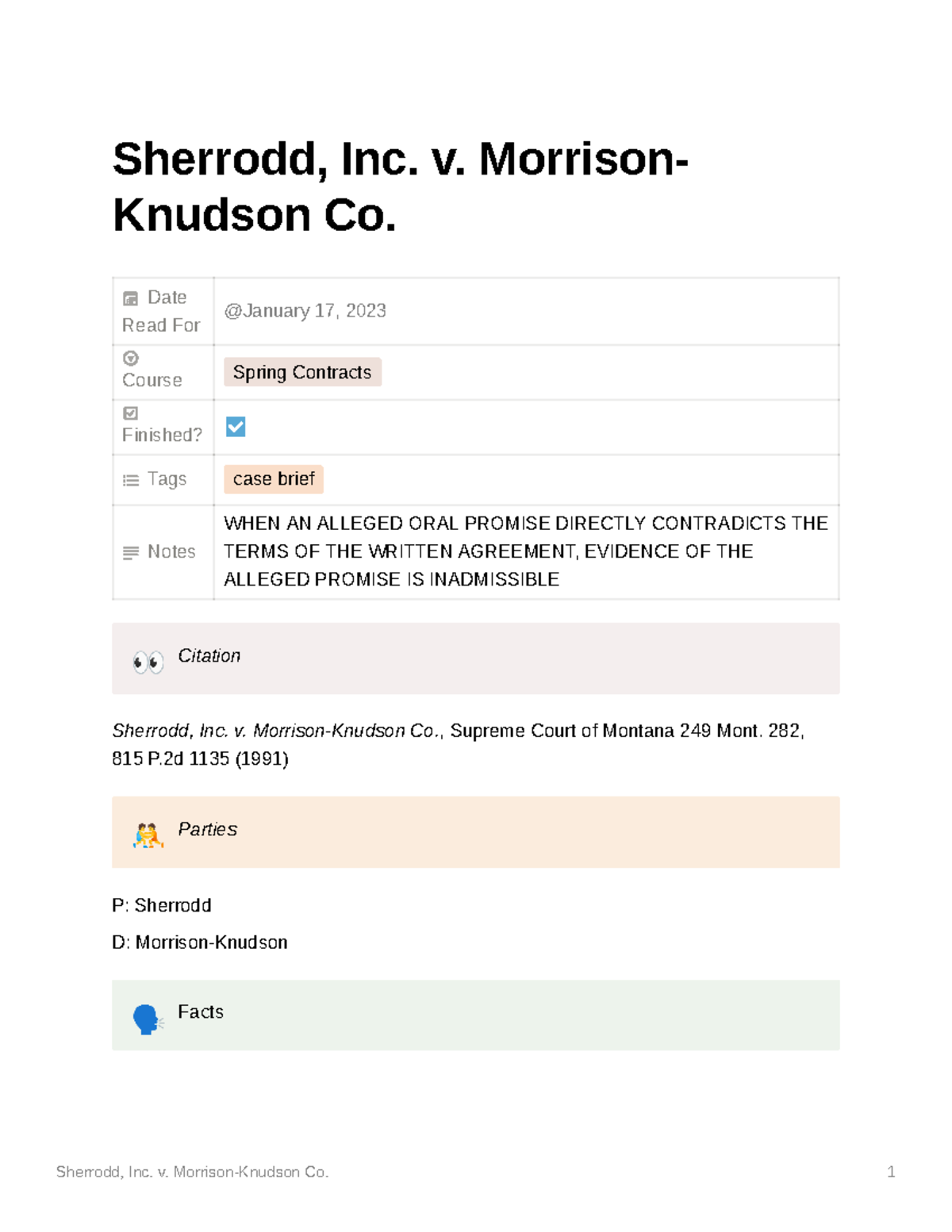 Sherrodd, Inc. v. MorrisonKnudson Co. Sherrodd, Inc. v. Morrison