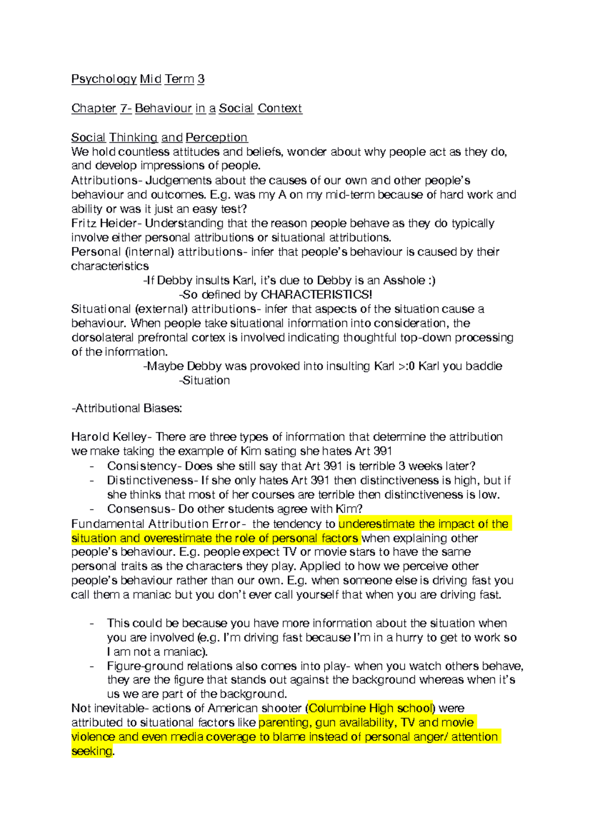 Chapter 7-8 psychology lecture notes - PsychologyMidTerm 3 Chapter7 ...