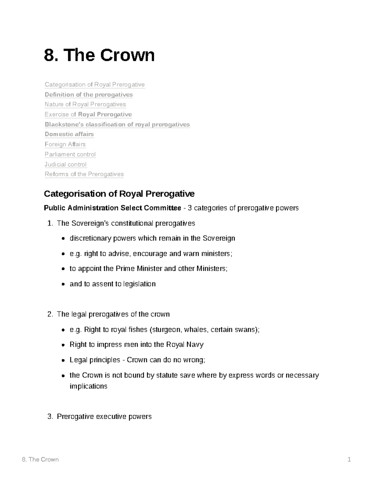 8. the crown - 8. The Crown Categorisation of Royal Prerogative Public ...