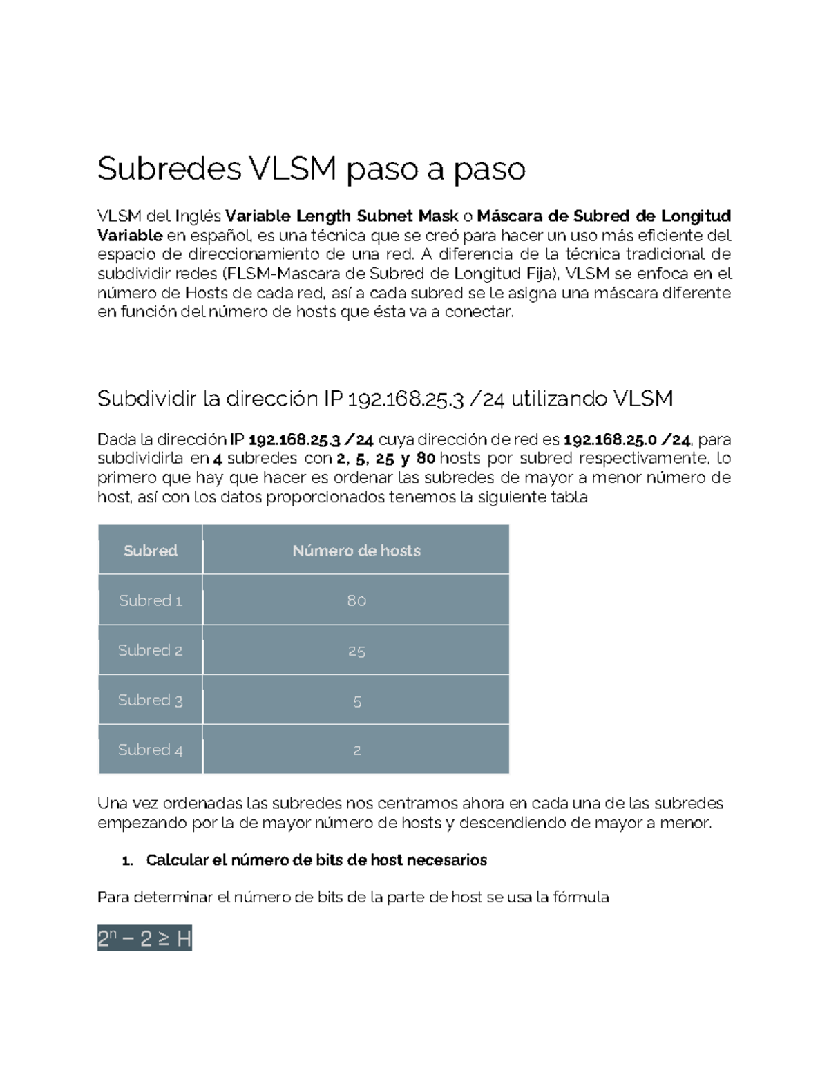 VLSM Paso APaso - Curso De Redes II - Subredes VLSM Paso A Paso VLSM ...