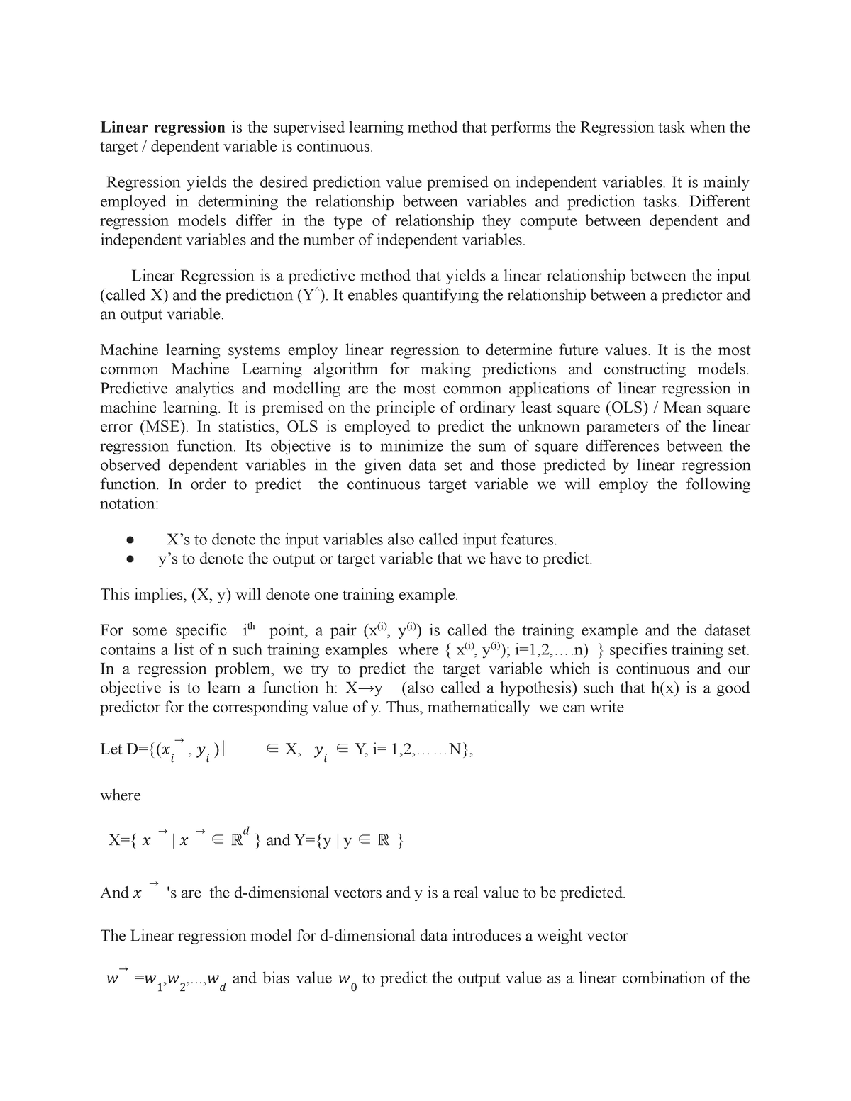 Linear Regression Machine Learning Notes - Linear Regression Is The ...