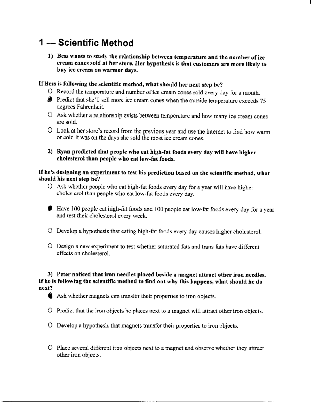 Human Biology Lab - You learned that the scientific method is a set of ...