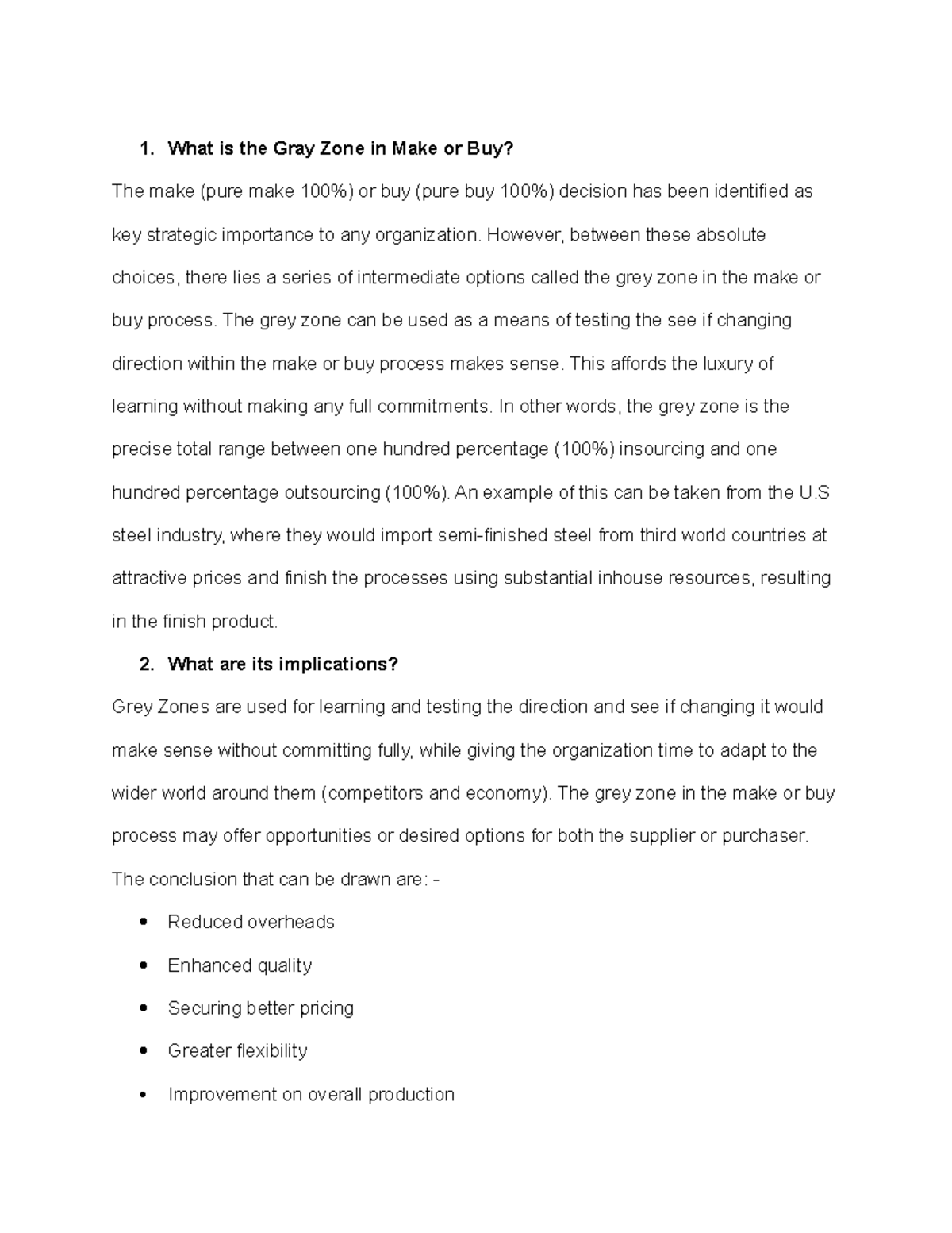 Gray Zone Gray Zone in Purchasing What is the Gray Zone in Make or