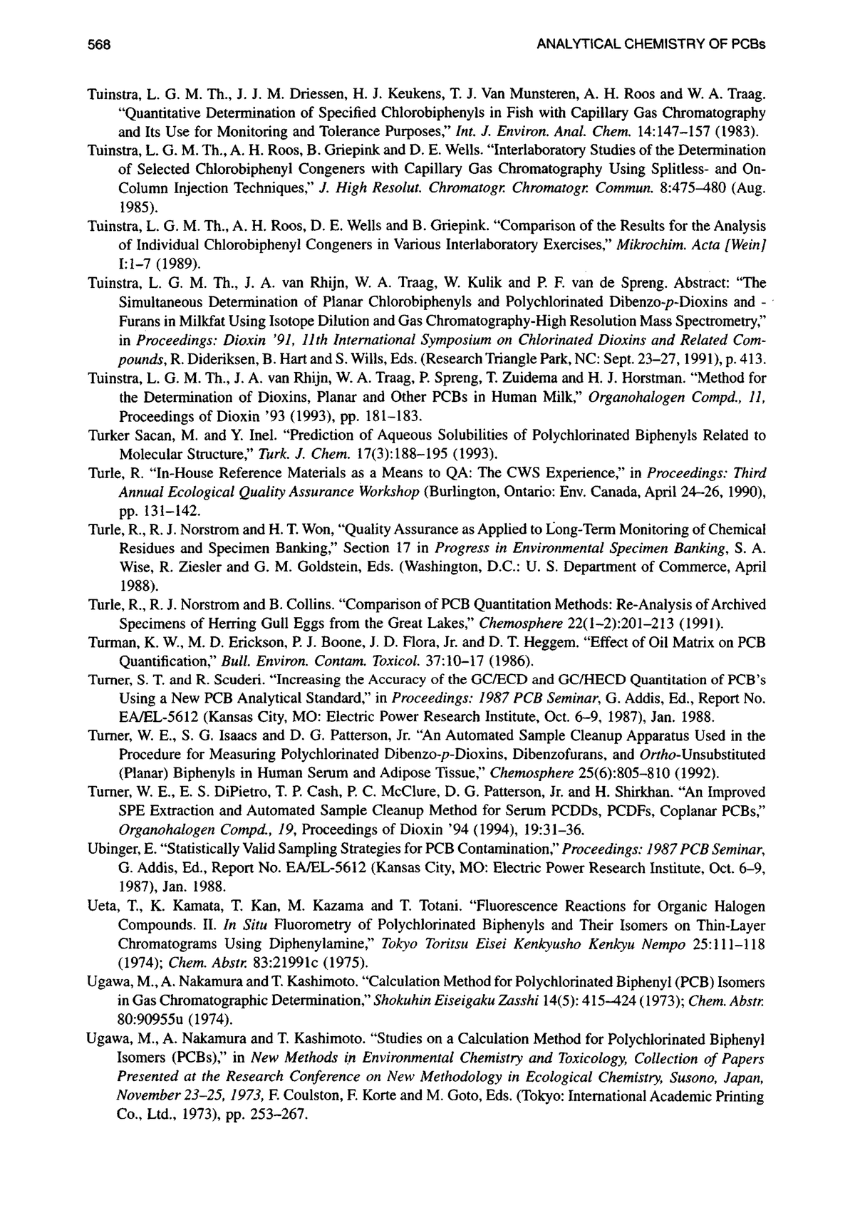 Analytical chemistry of pcbs 195 - 568 ANALYTICAL CHEMISTRY OF PCBs ...