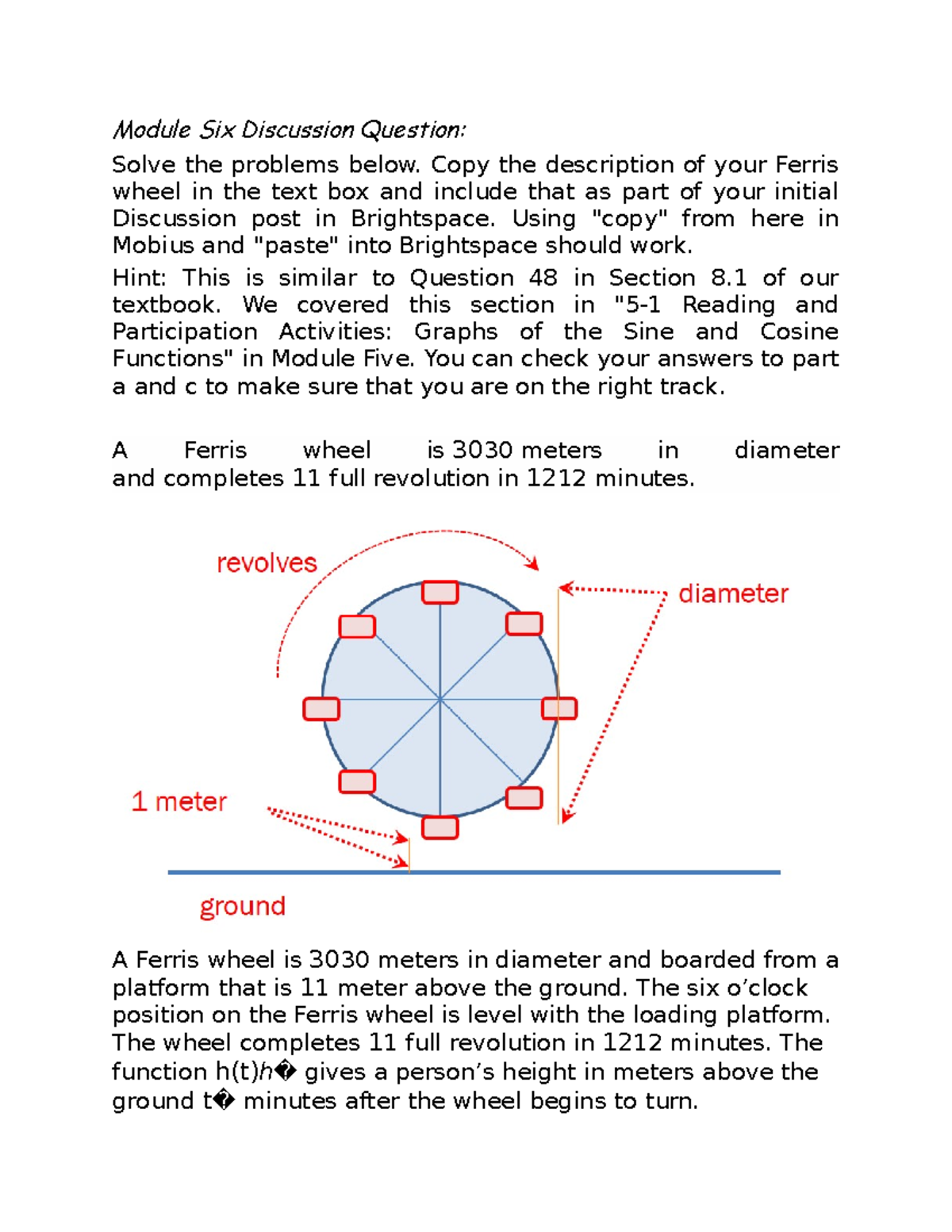 6-1-discussion-a-ferris-wheel-2-module-six-discussion-question-solve