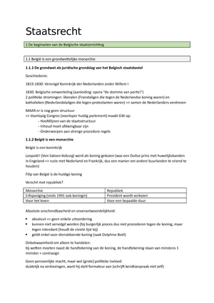 Staatsrecht - Samenvatting Powerpoint + Notities - Staatsrecht 1 De ...