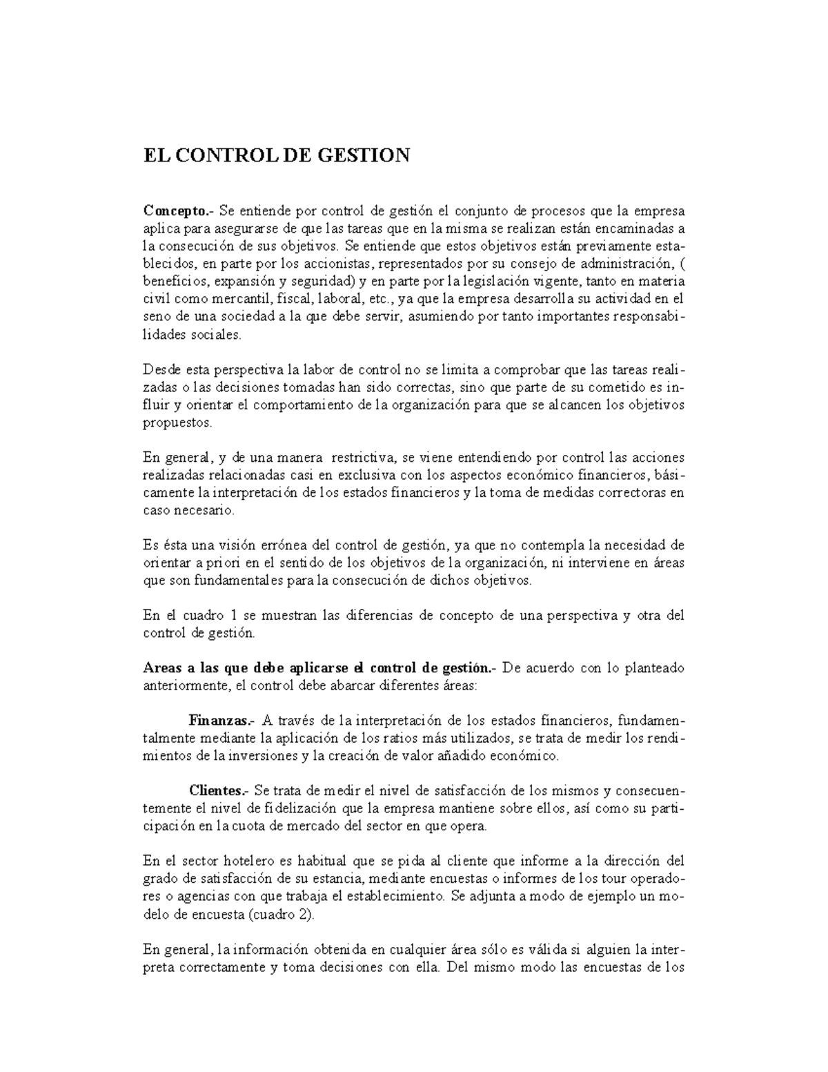 4 Control De Gestio - EL CONTROL DE GESTION Concepto.- Se Entiende Por ...