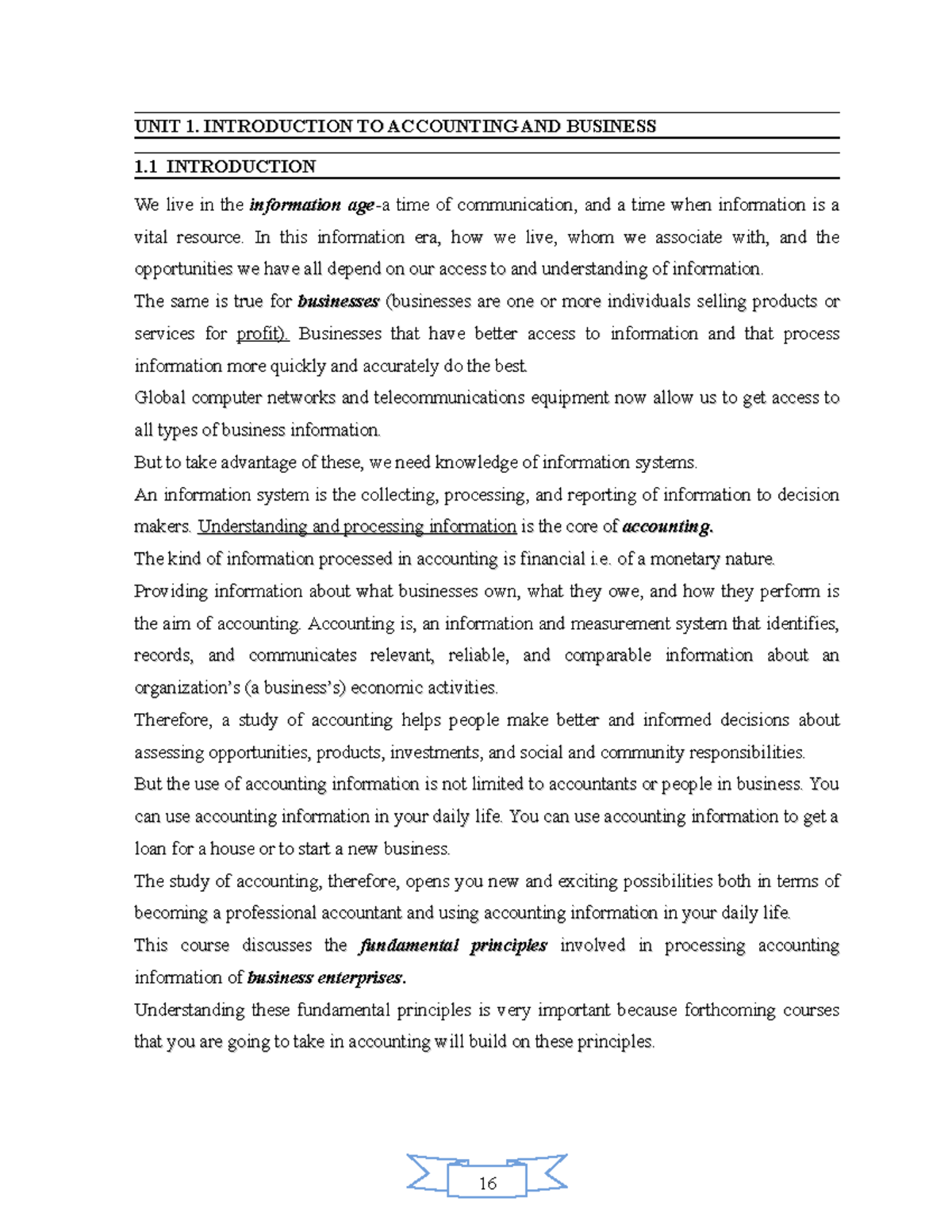Chapter 1 - Instructor Nimona - UNIT 1. INTRODUCTION TO ACCOUNTING AND ...