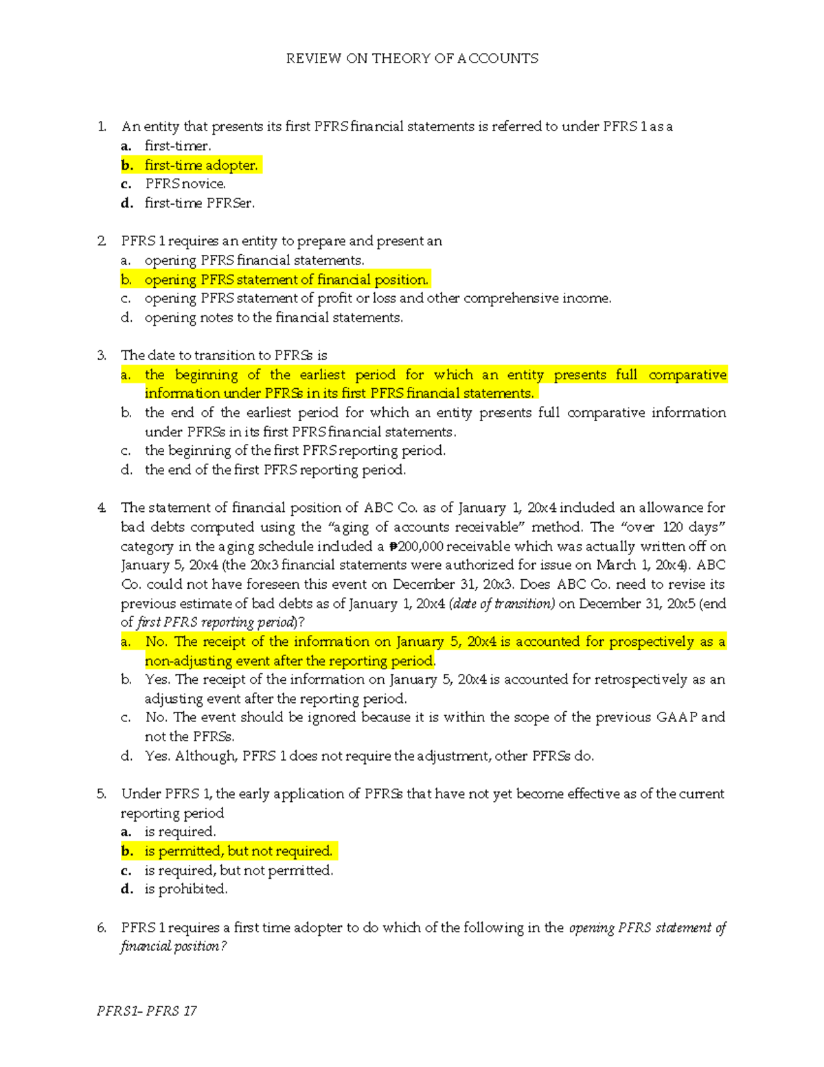 Pfrs-1-17 - An entity that presents its first PFRS financial statements ...