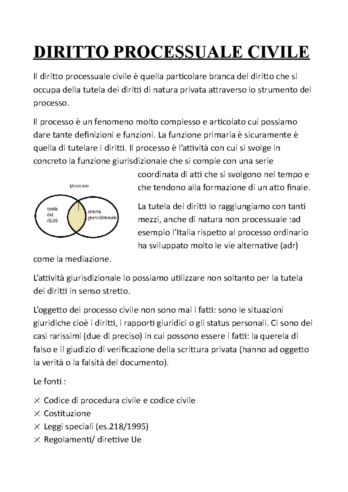 Procedura Civile - Riassunto + Appunti - DIRITTO PROCESSUALE CIVILE Il ...