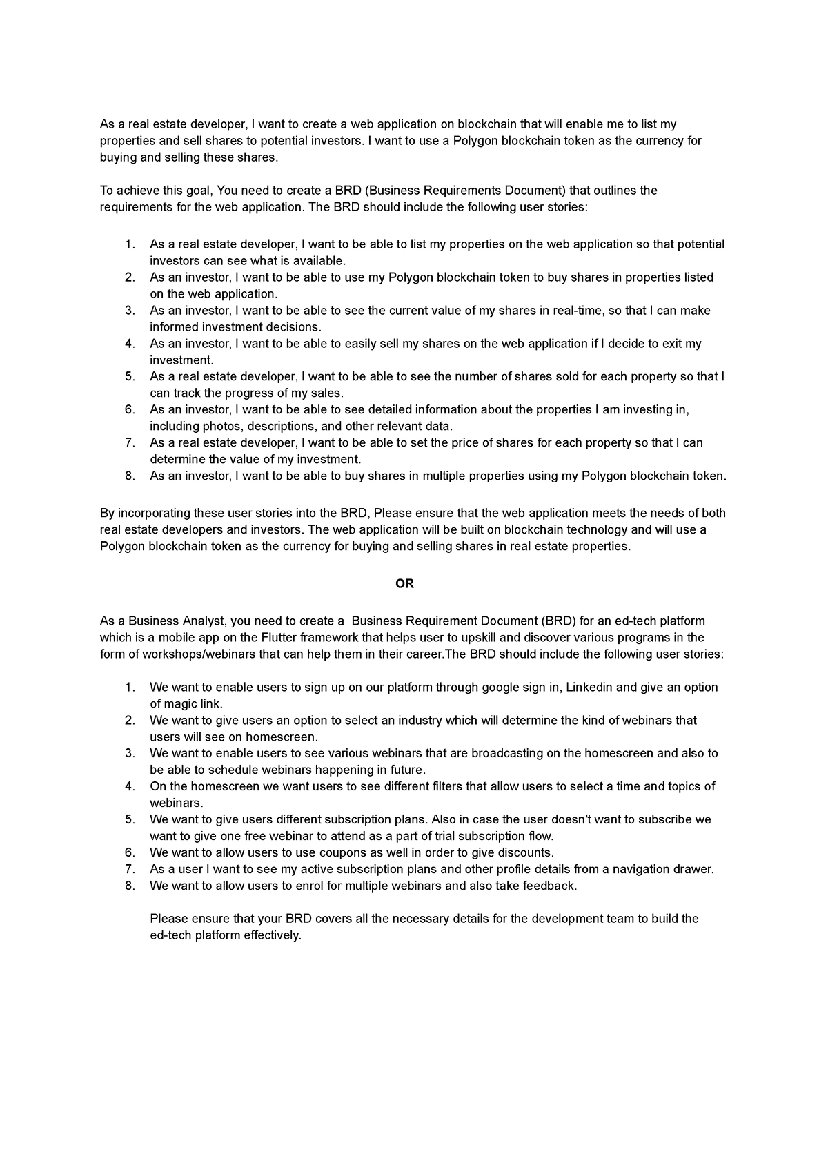 BRD TASK for BA - ed process flow diagram - As a real estate developer ...