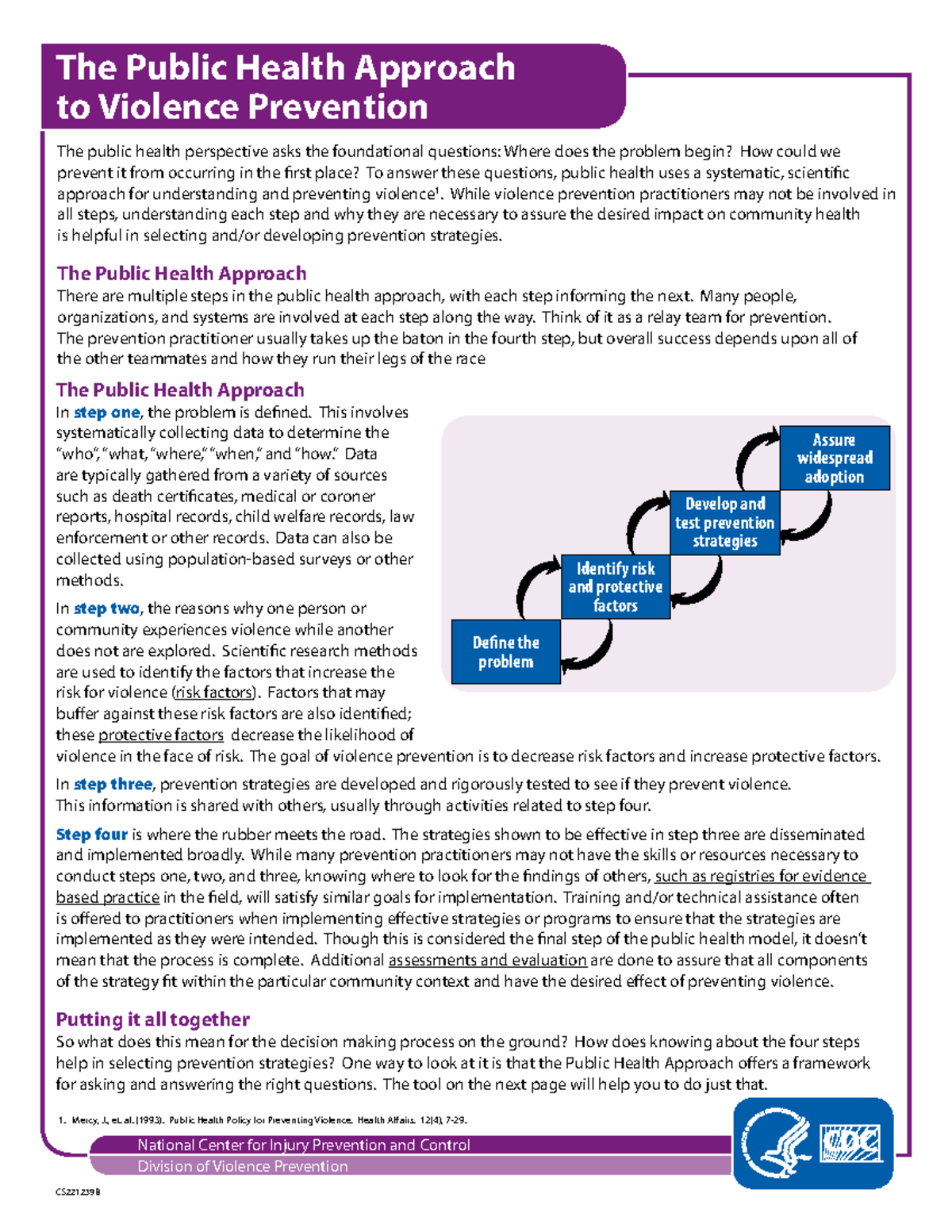 Required reading for population health - National Center for Injury ...