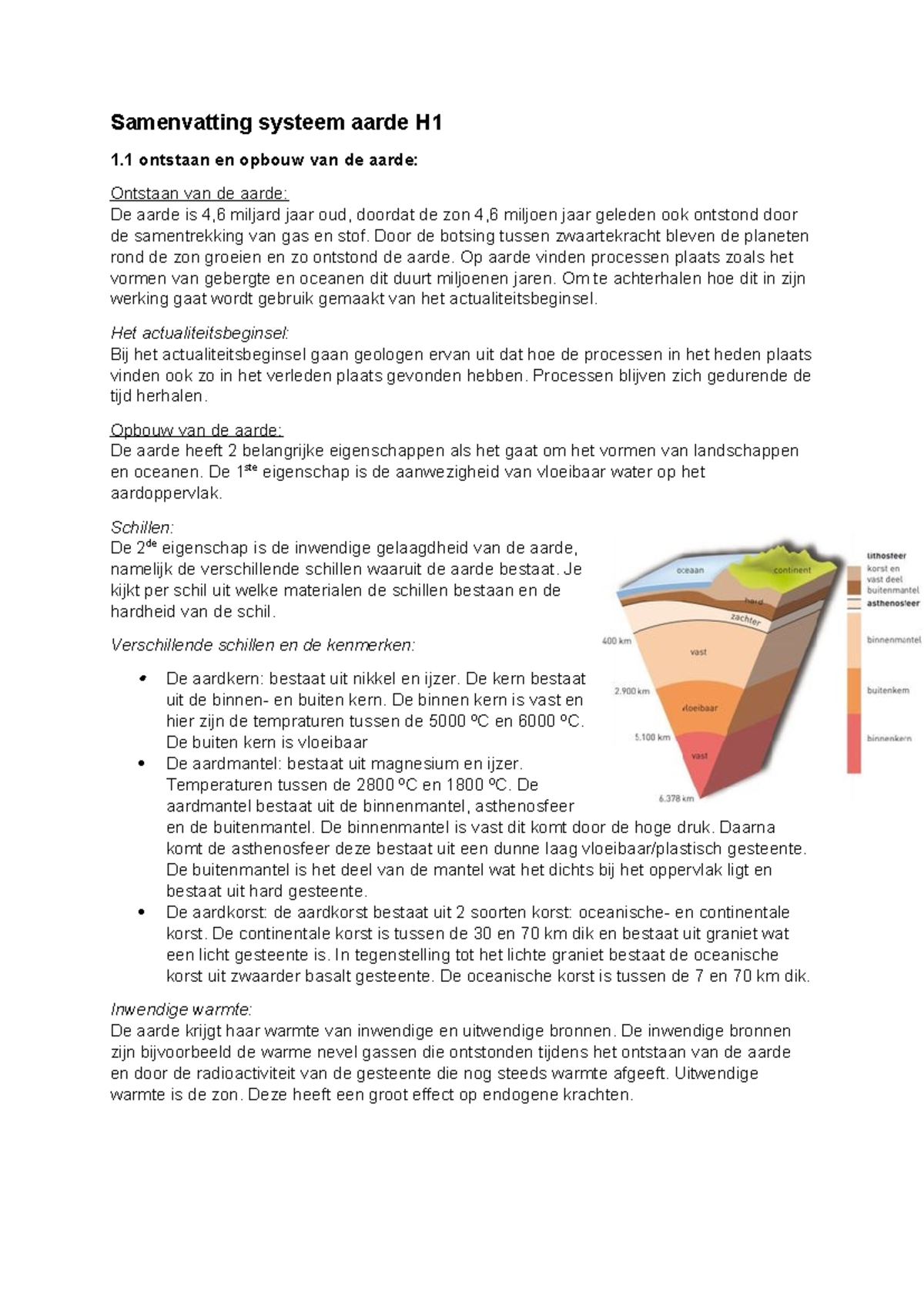 Samenvatting Systeem Aarde H1 - Door De Botsing Tussen Zwaartekracht ...