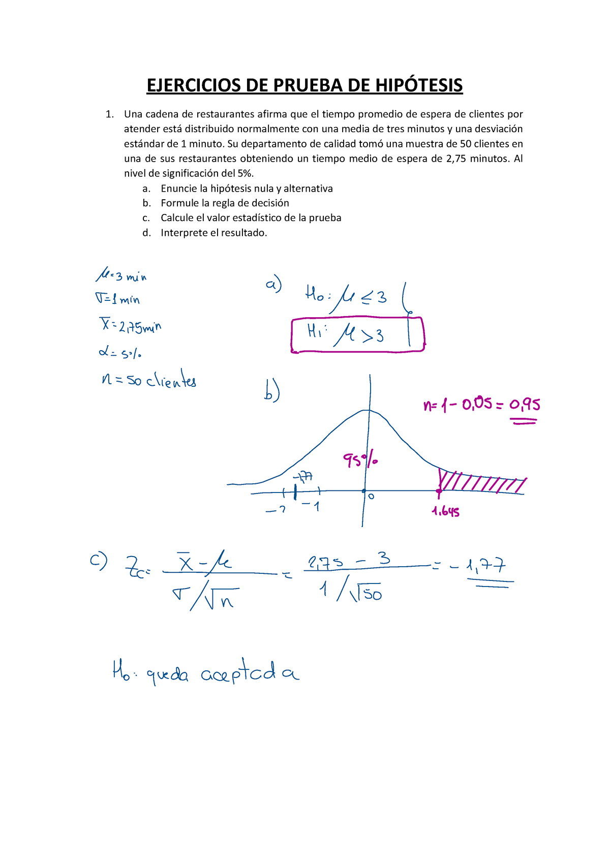 Ejercicios DE Prueba DE HIP+ô Tesis Resoluci+¦n De Clase - EJERCICIOS ...