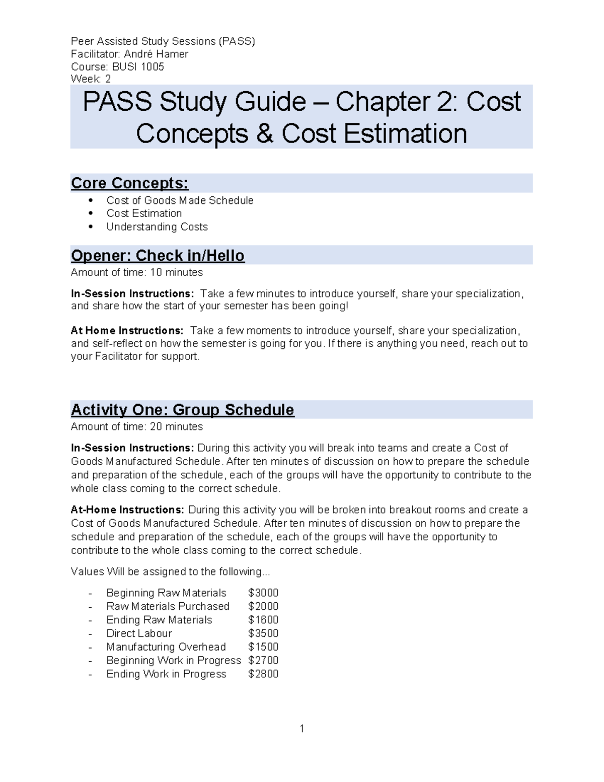 BUSI 1005 A - Week 22 - PASS WORKSHEET FOR EXTRA PRACTISE - Peer ...