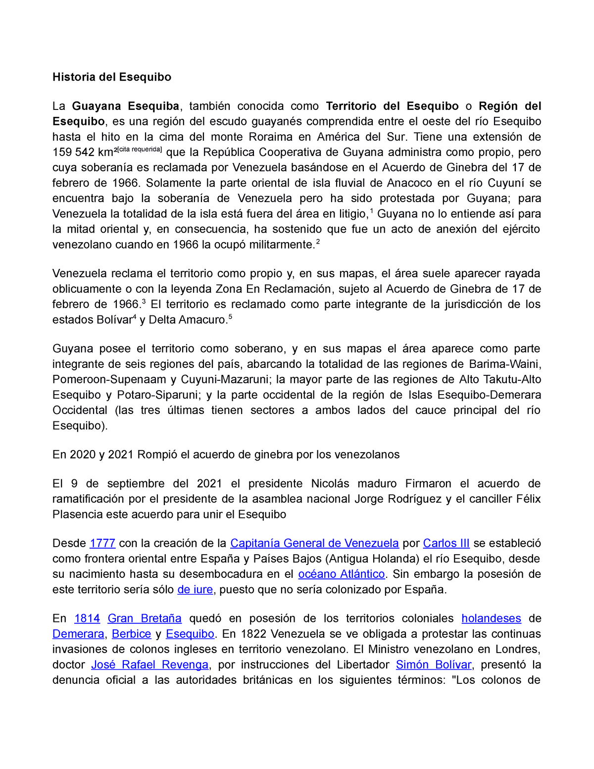 Historia Del Esequibo Su Caracterización Importancia Relevancias A Través Del Tiempo 7390