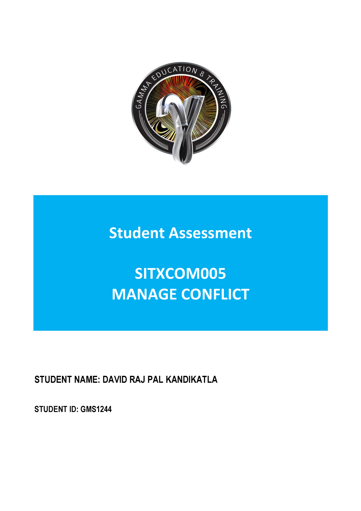 Sitxcom 005 Student Assessment - Student Assessment SITXCOM MANAGE ...