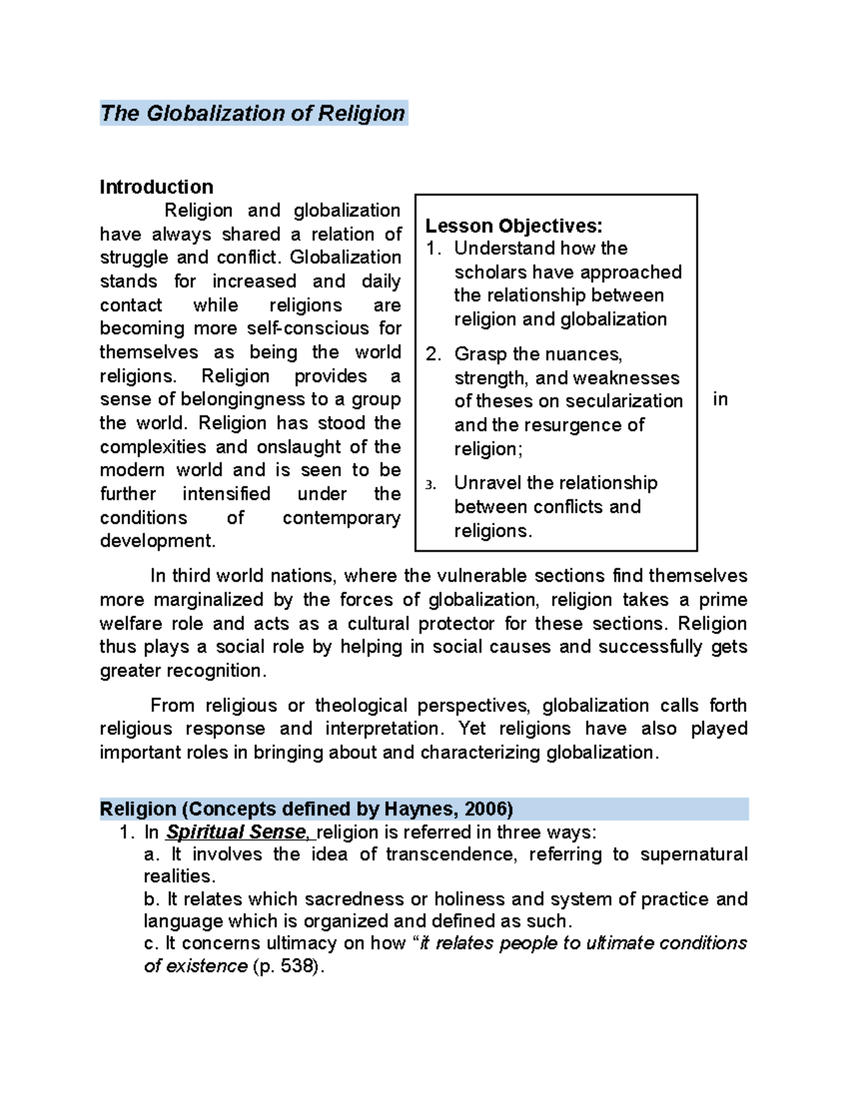 The Globalization of Religion The Globalization of Religion
