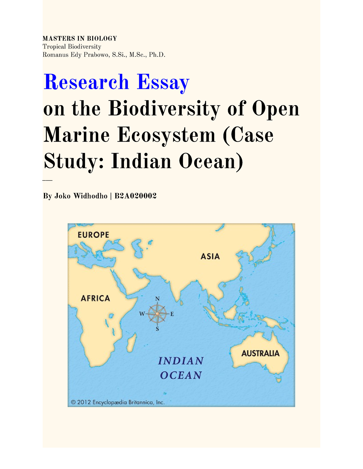 write an essay on marine ecosystem