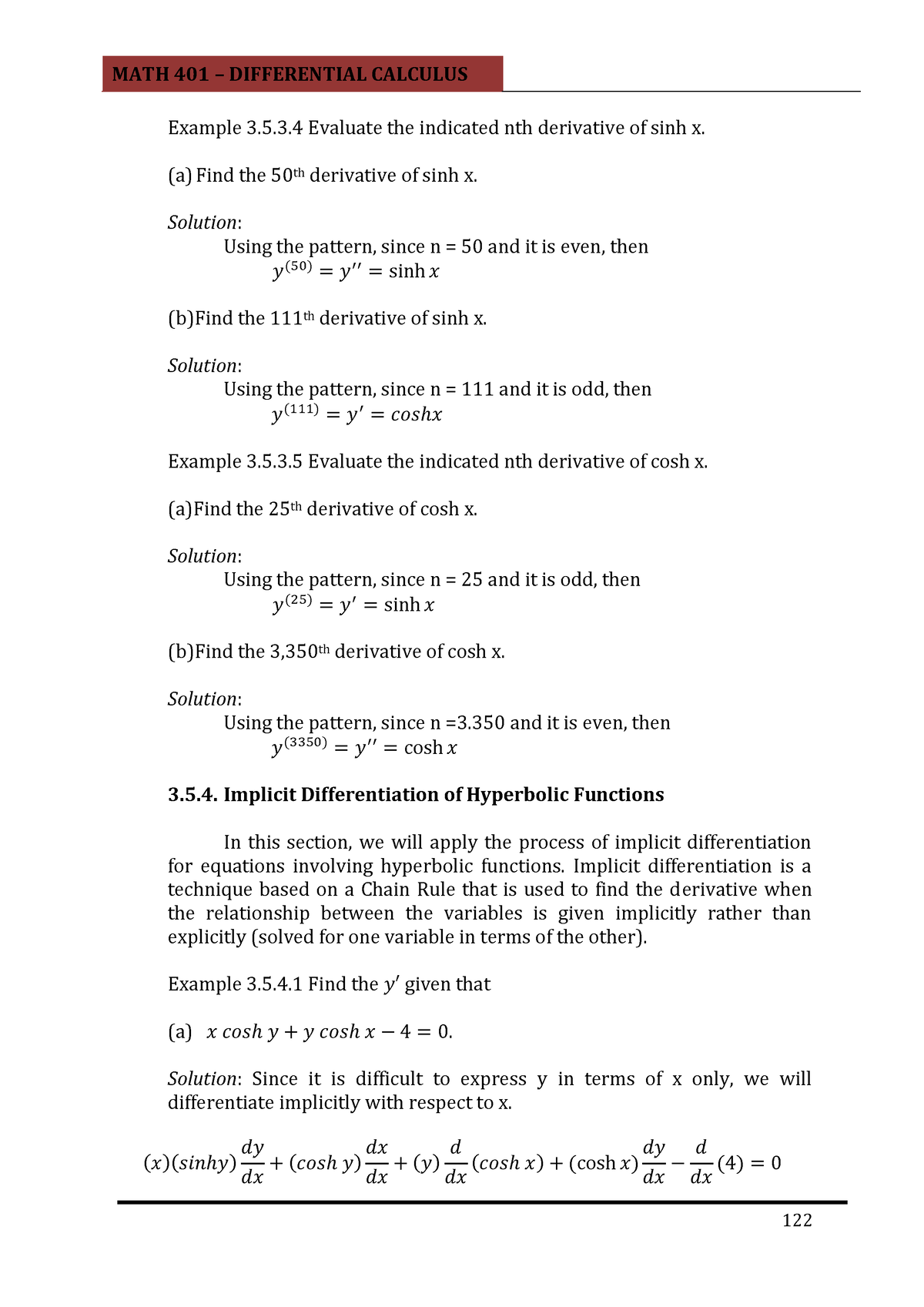 Differential Calculus 22 - Example 3.5.3 Evaluate The Indicated Nth ...