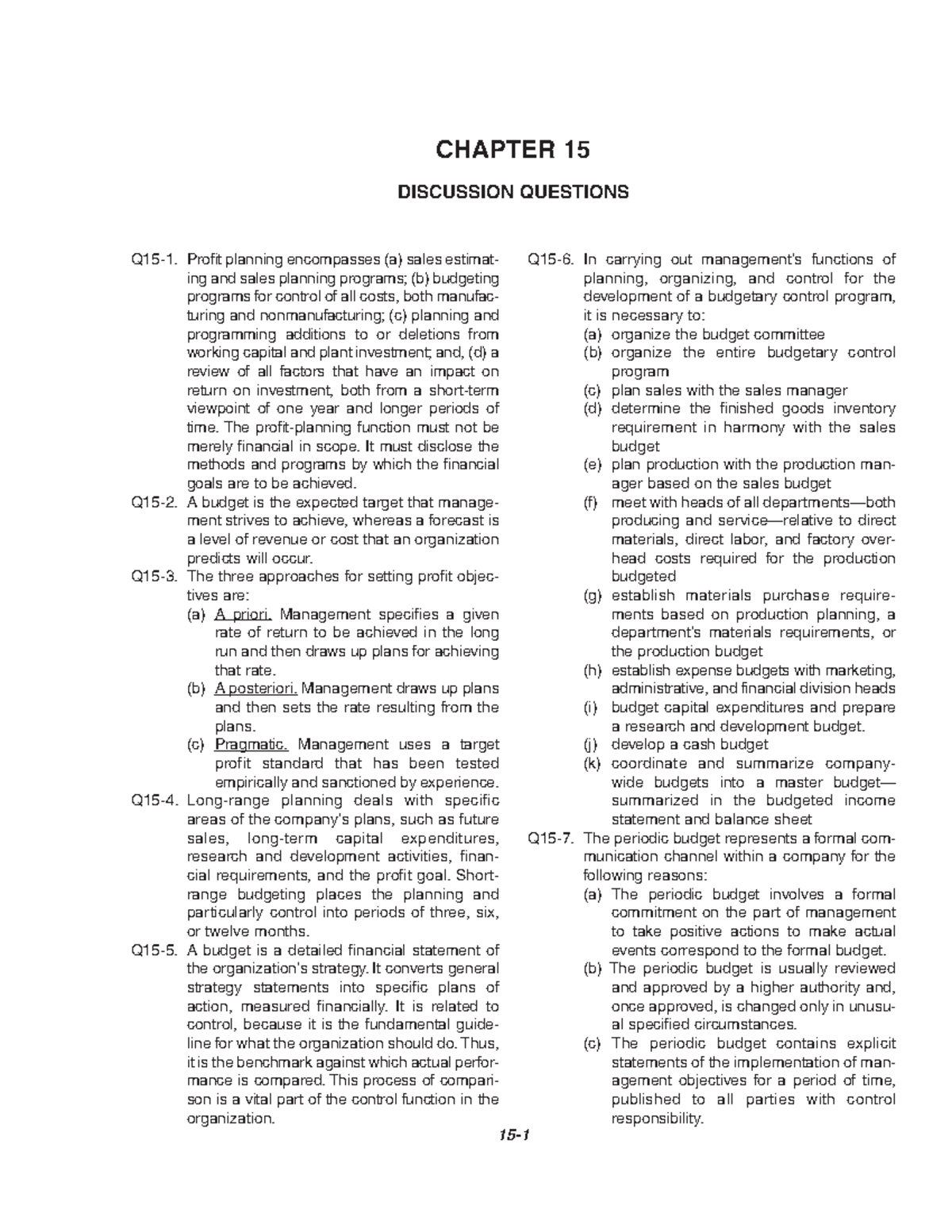 Solution manual Cost Accounting by Carter 14e Ch15SM - CHAPTER 15 ...