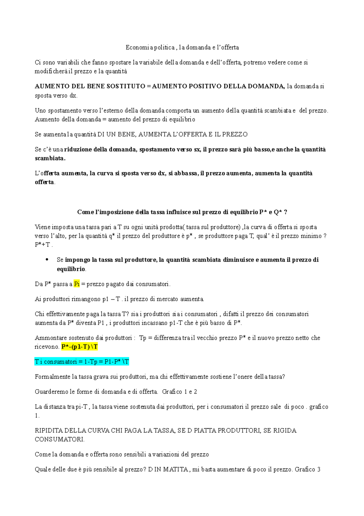 La Domanda E L'offerta - Economia Politica , La Domanda E L’offerta Ci ...