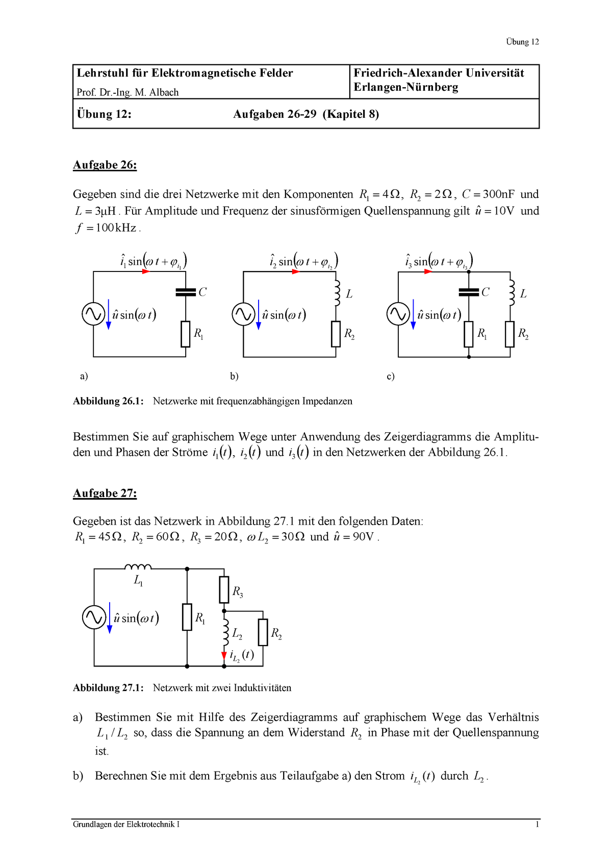 Elektromagnetische Felder Übungen - 12 Lehrstuhl Elektromagnetische ...