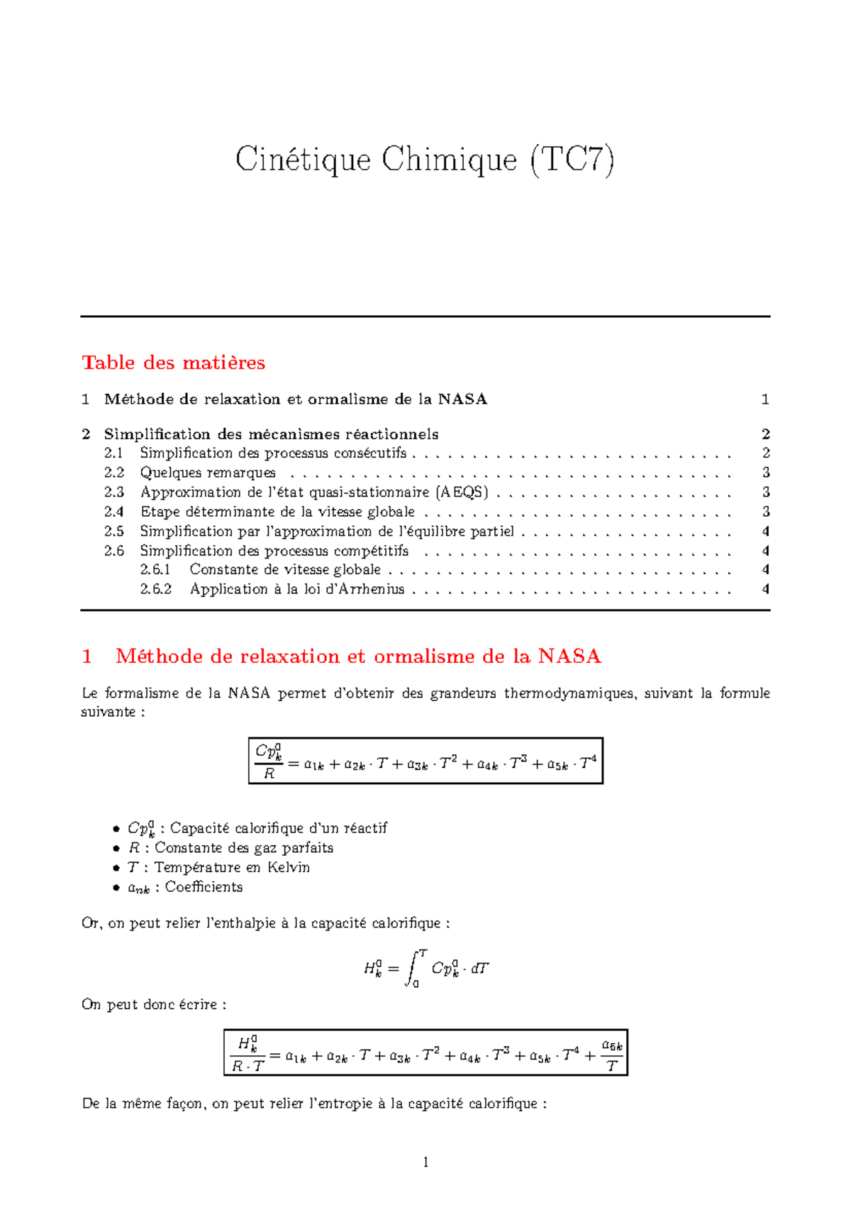 Chimie - Cinétique Chimique (TC7) - Cinétique Chimique (TC7) Lucas ...