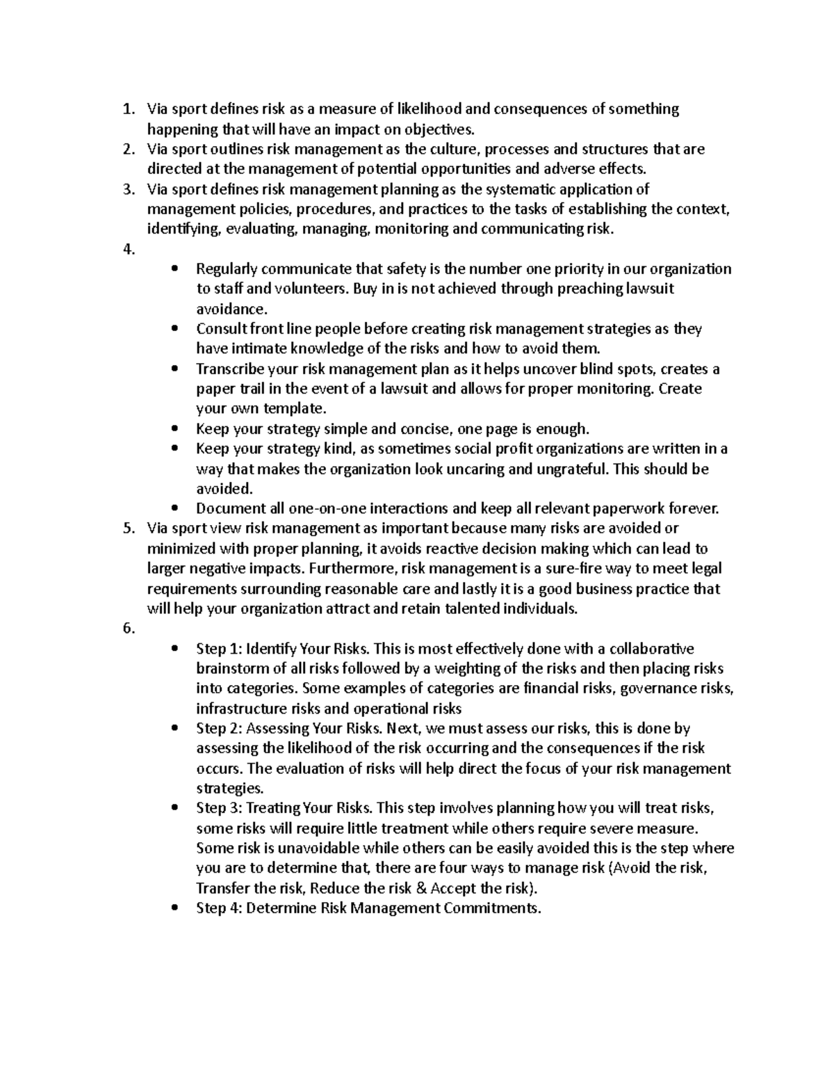 #9 Risk management - study package for midterm, includes all midterm ...