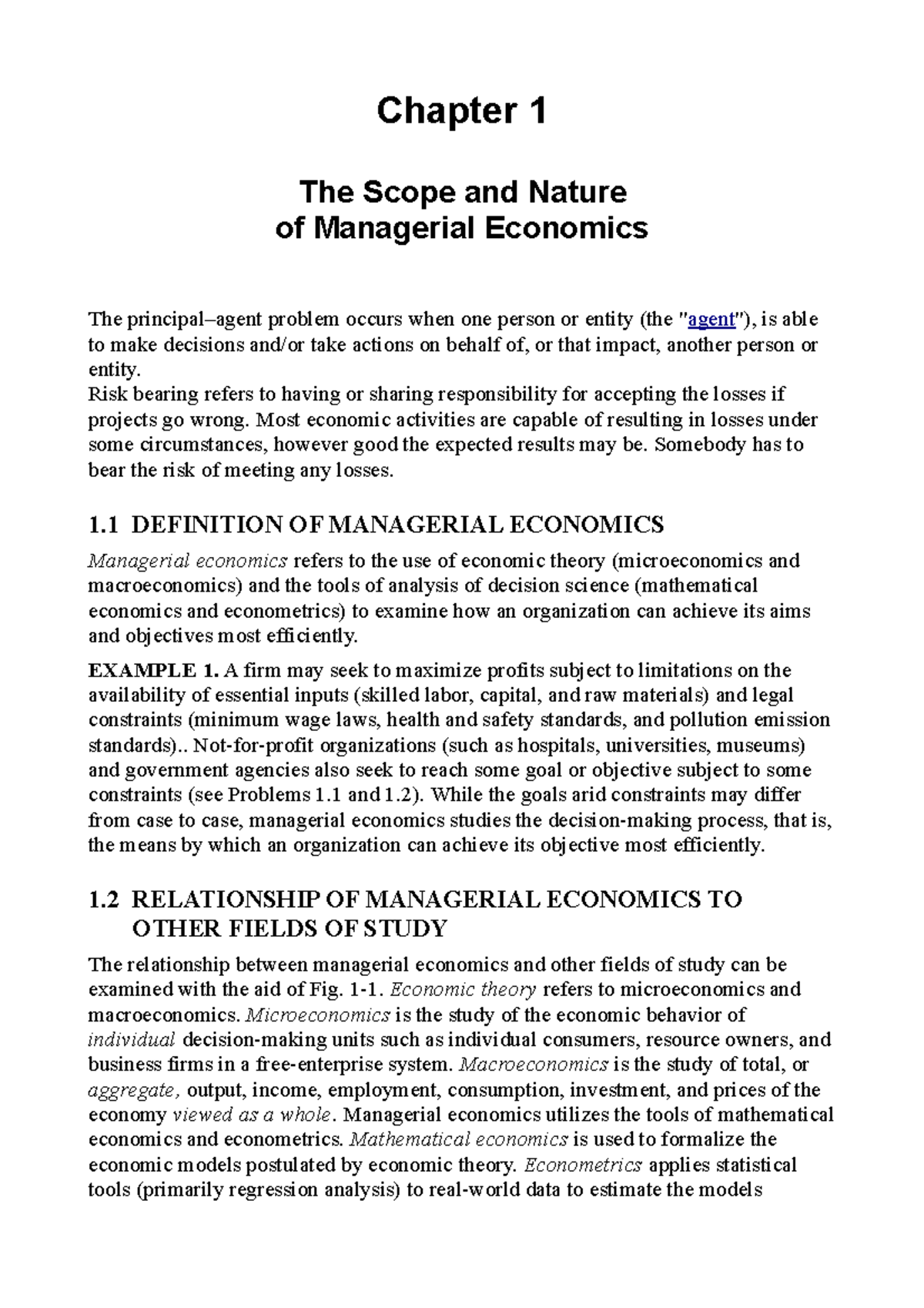Managerial Economic 02En - Chapter 1 The Scope and Nature of Managerial ...