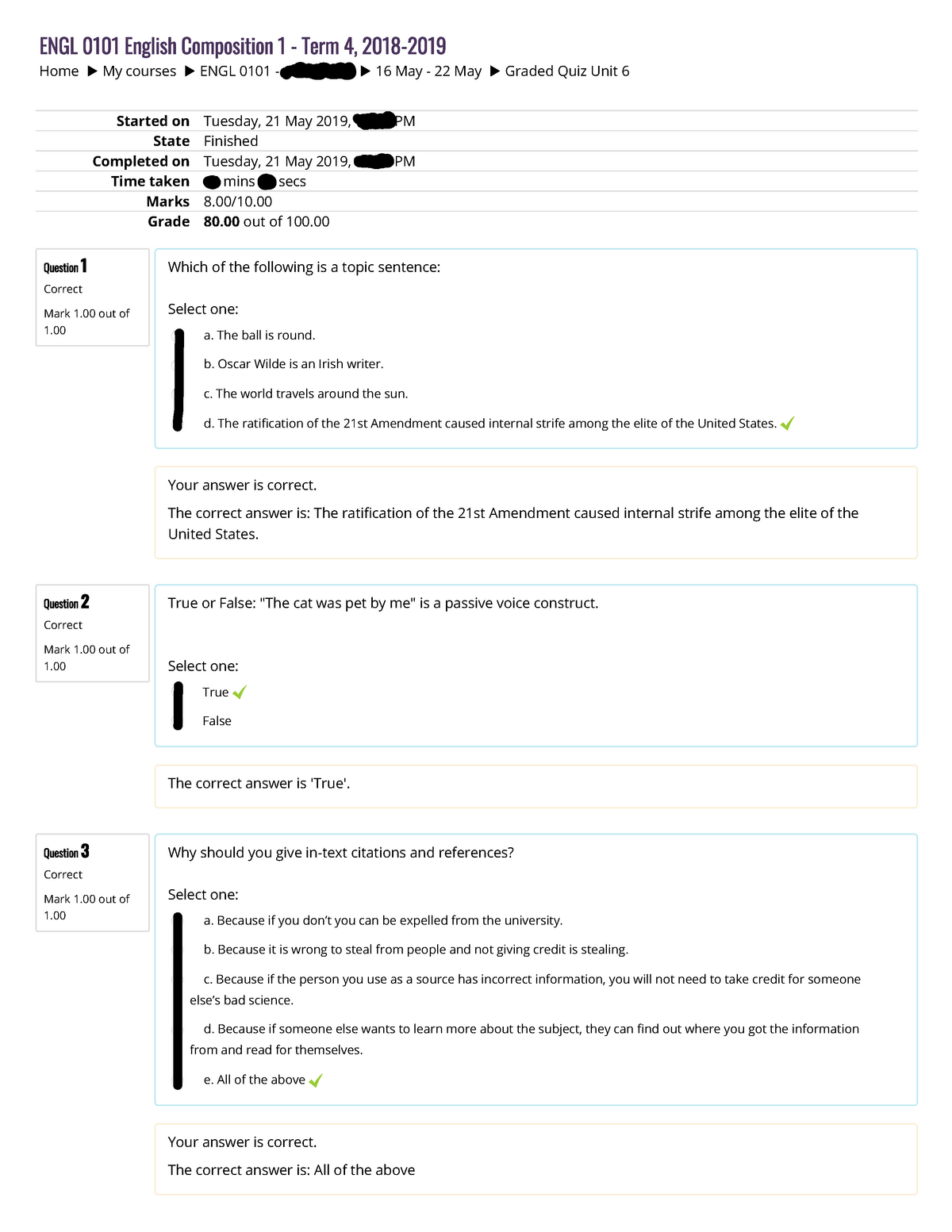 Unit 6 Graded Quiz The Last One Use It T5 - Home M[ Courses ENGL 0101 ...