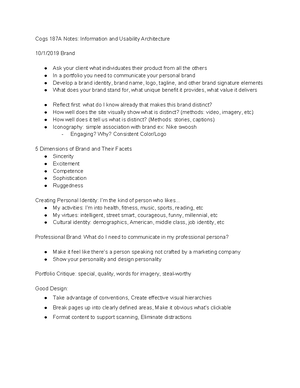 Cogs 13 Notes Cognition in the Wild - docs.google/document/d/ - Studocu