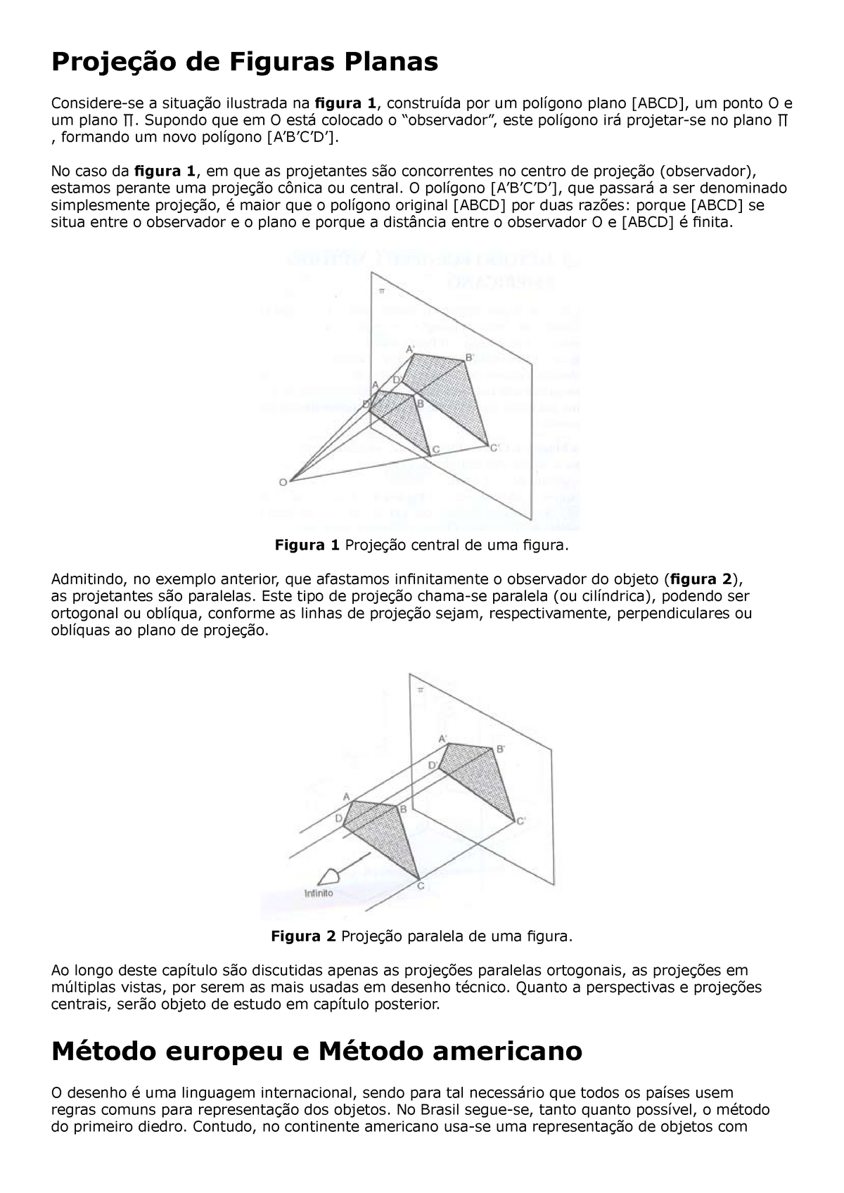 Capítulo 4 Projeções Ortogonais - Projeção De Figuras Planas Considere ...