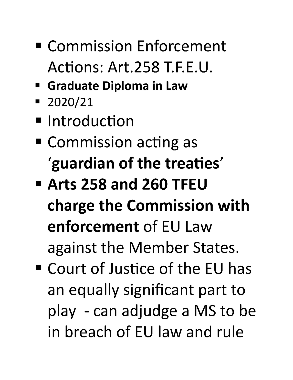Commission Enforcement Actions Law MMU Studocu