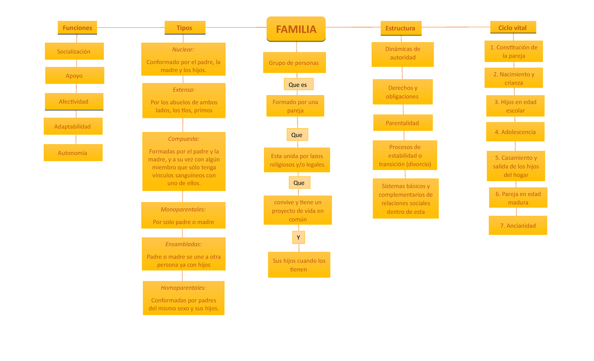 Mapa Conceptual Familia Estructura Ancianidad Pareja En Edad Madura